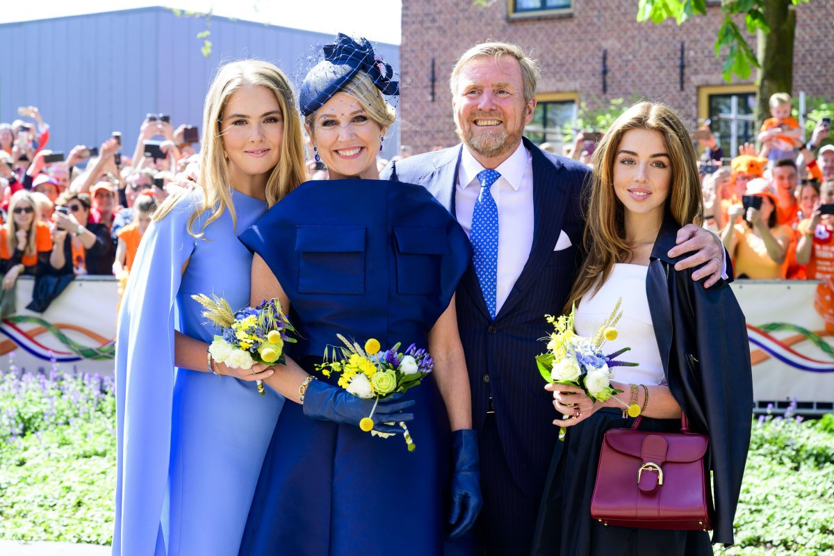 The King and Queen of the Netherlands, with the Princess of Orange and Princess Alexia, celebrate King's Day in Doetinchem on April 26, 2025 (Patrick van Emst/NLBeeld/Alamy)