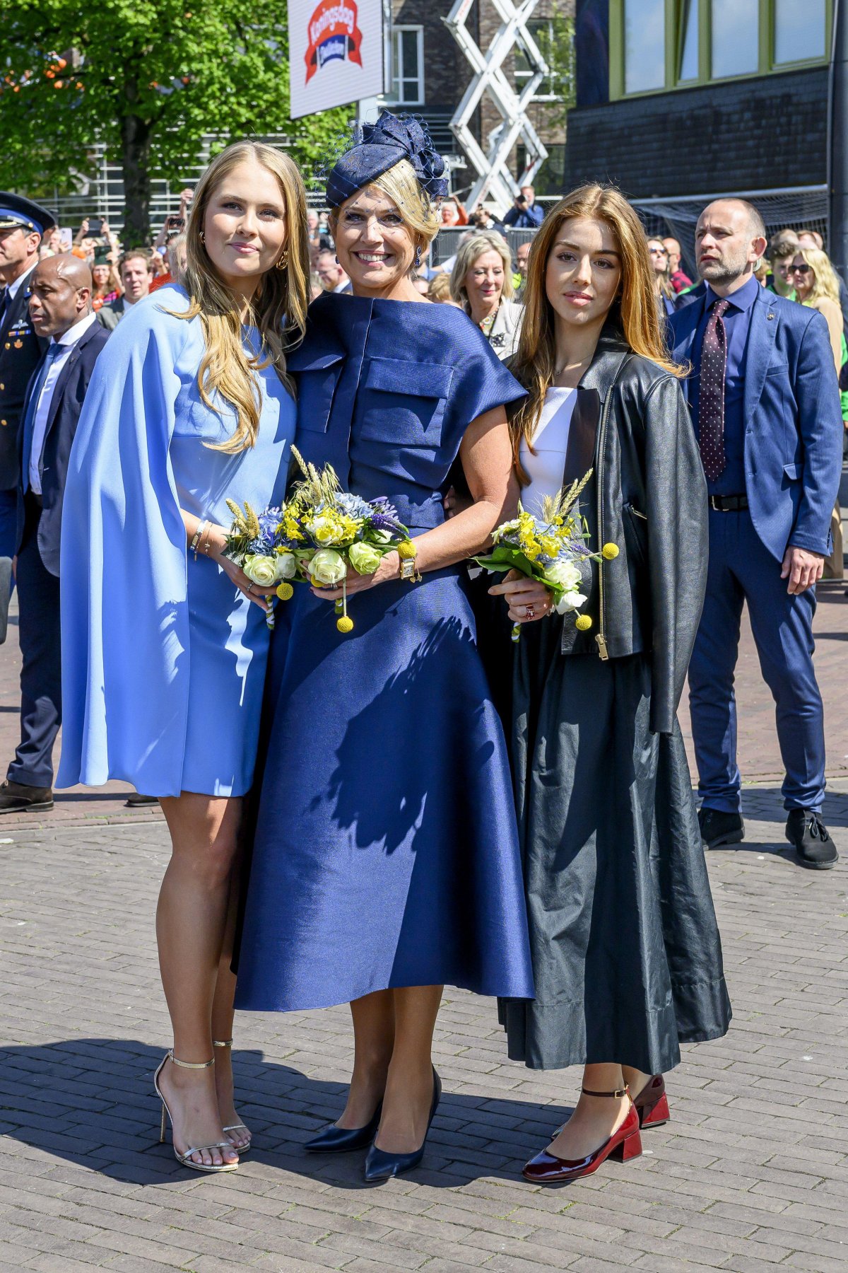 The Queen of the Netherlands, with the Princess of Orange and Princess Alexia, celebrates King's Day in Doetinchem on April 26, 2025 (Patrick van Emst/NLBeeld/Alamy)