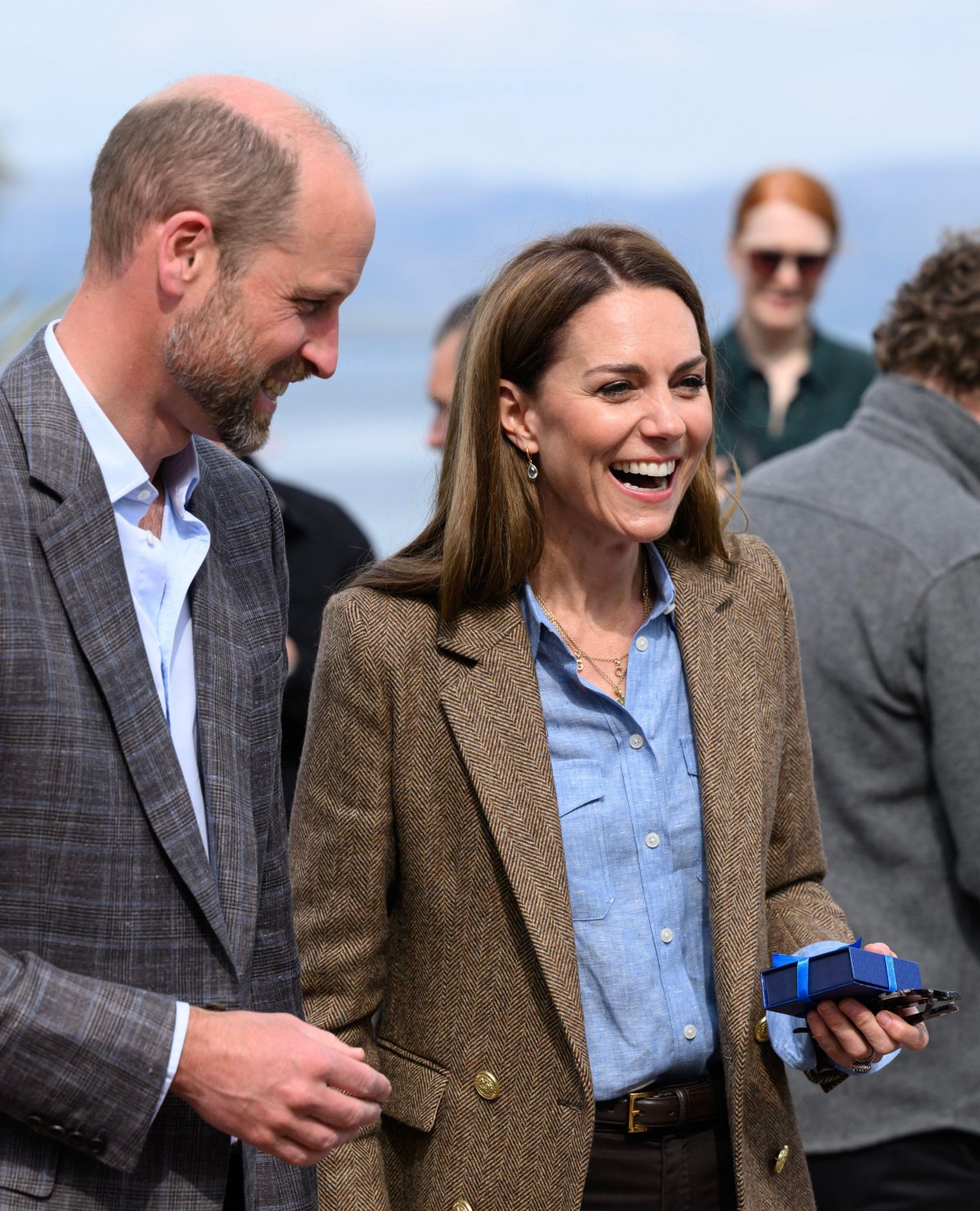 The Duke and Duchess of Rothesay visit the town of Tobermory on the Isle of Mull in Scotland on April 29, 2025 (Doug Peters/Alamy)