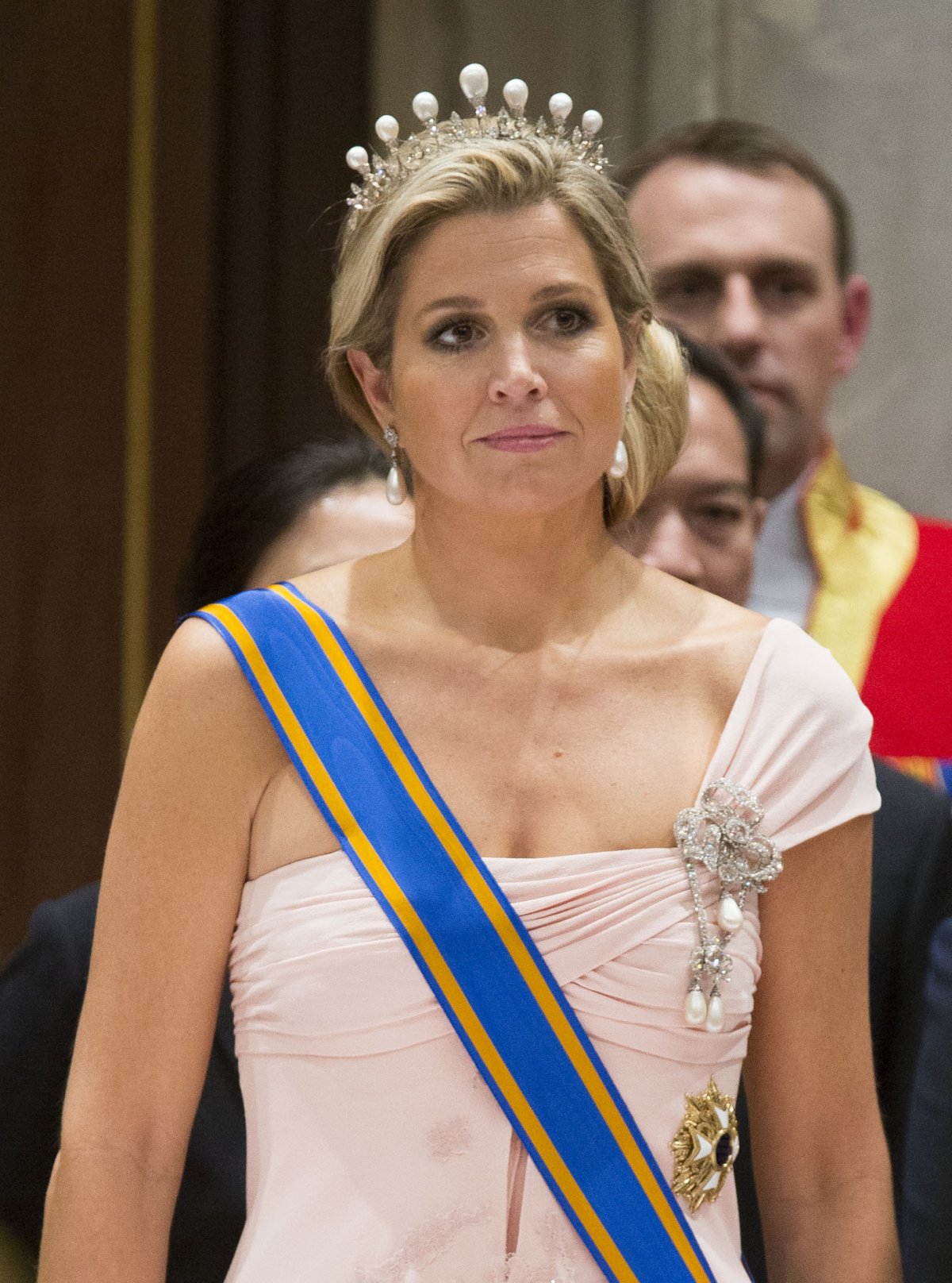 The Queen of the Netherlands attends a state banquet given in honor of the visiting President of China at the Royal Palace in Amsterdam on March 22, 2014 (Michel Porro/Getty Images)