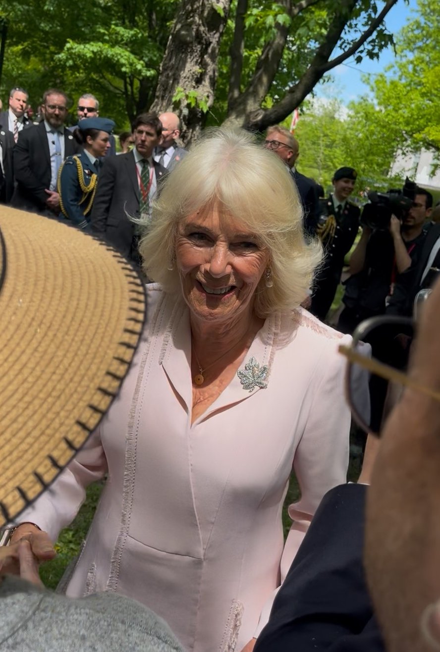 Queen Camilla is pictured during a walkabout after a tree planting ceremony at Rideau Hall in Ottawa on May 26, 2025 (Photo generously shared by reader Ranae)