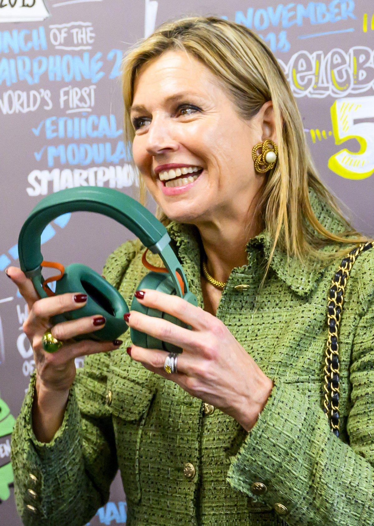 The Queen of the Netherlands visits Fairphone in Amsterdam on May 28, 2025 (Patrick van Emst/NLBeeld/Alamy)
