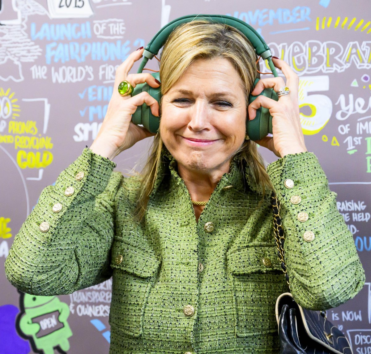 The Queen of the Netherlands visits Fairphone in Amsterdam on May 28, 2025 (Patrick van Emst/NLBeeld/Alamy)