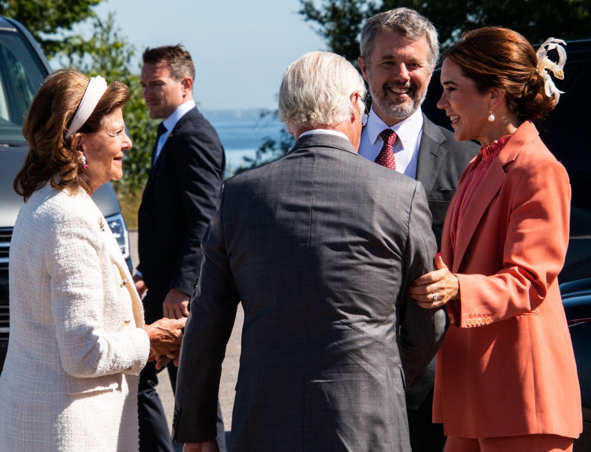 The King and Queen of Sweden and the King and Queen of Denmark are pictured during a celebration of the 25th anniversary of the Öresund Bridge in Malmö on July 1, 2025 (SOPA Images/Alamy)