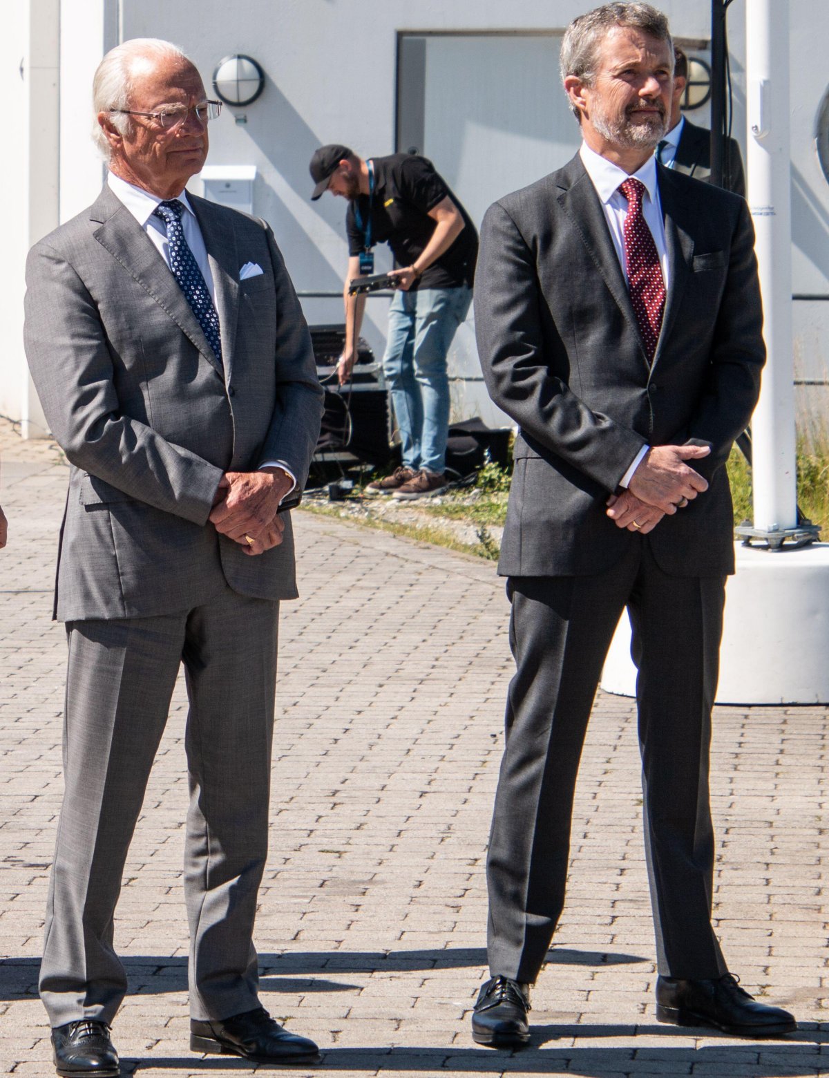 The King of Sweden and the King of Denmark are pictured during a celebration of the 25th anniversary of the Öresund Bridge in Malmö on July 1, 2025 (SOPA Images/Alamy)