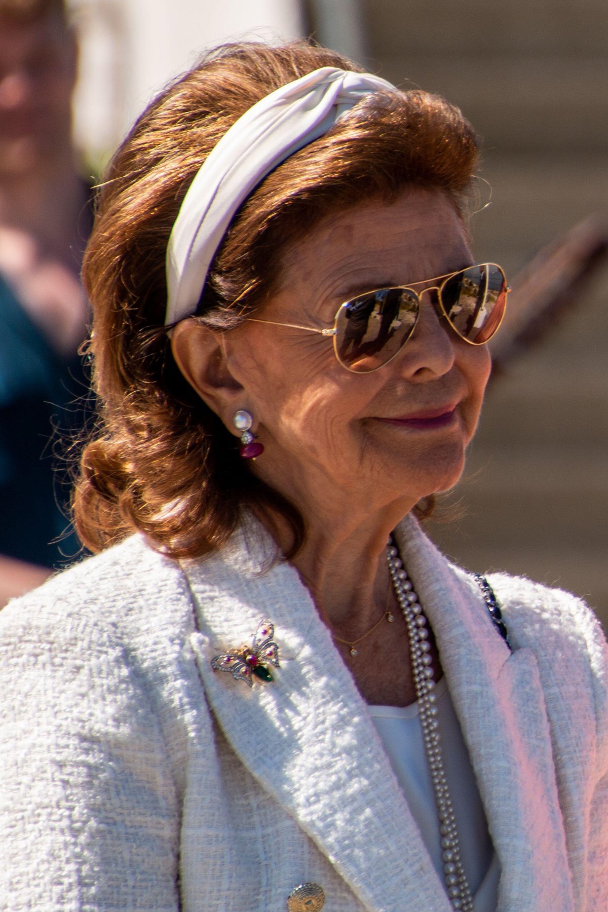 The Queen of Sweden is pictured during a celebration of the 25th anniversary of the Öresund Bridge in Malmö on July 1, 2025 (SOPA Images/Alamy)