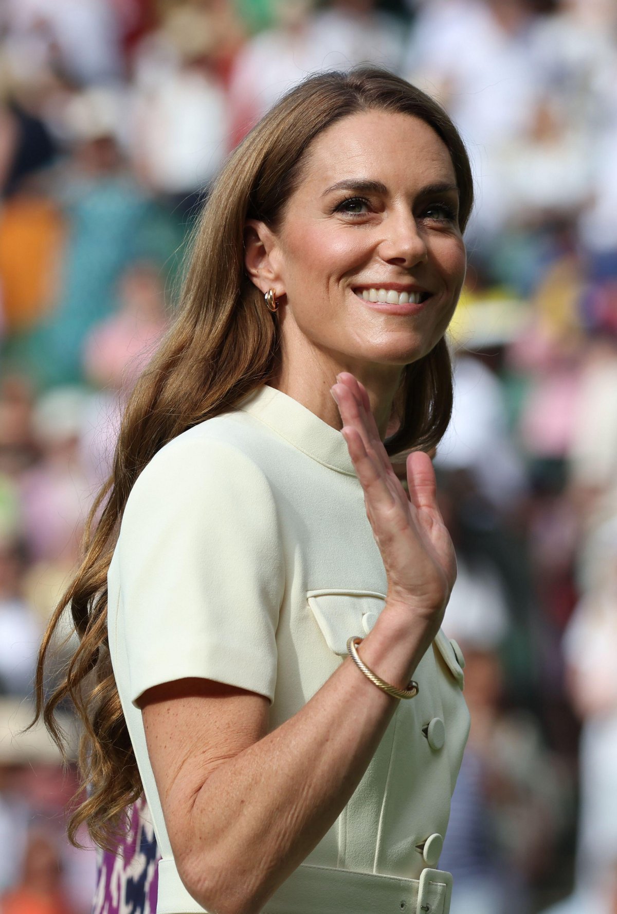 The Princess of Wales attends the Ladies' Singles Final at Wimbledon on July 12, 2025 (Hugo Philpott/UPI/Alamy)