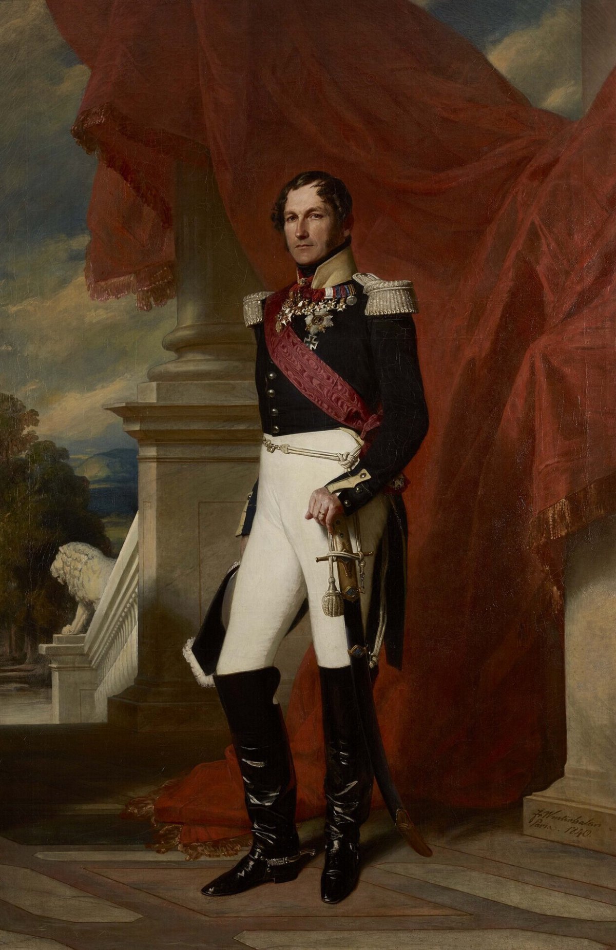 King Leopold I of Belgium, painted by Franz Xaver Winterhalter ca. 1840 (Museum of the History of France)
