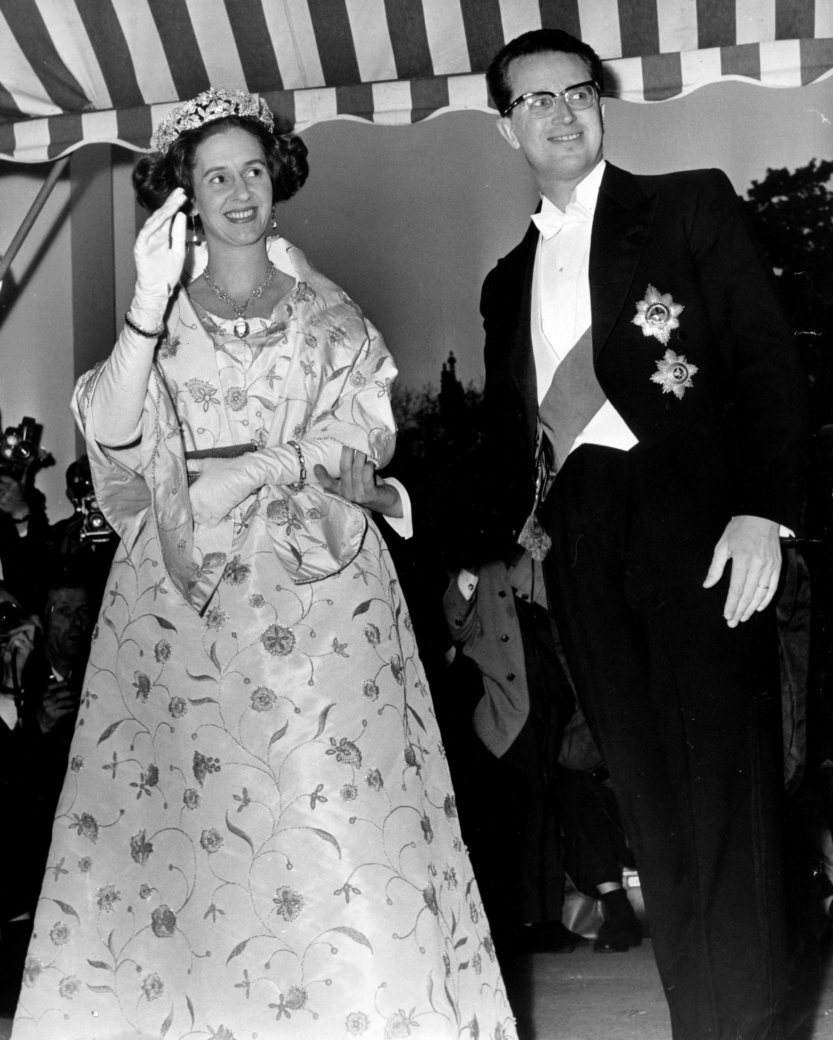 King Baudouin and Queen Fabiola of Belgium are pictured at the Belgian Embassy in London, May 1963 (Keystone Press/Alamy)