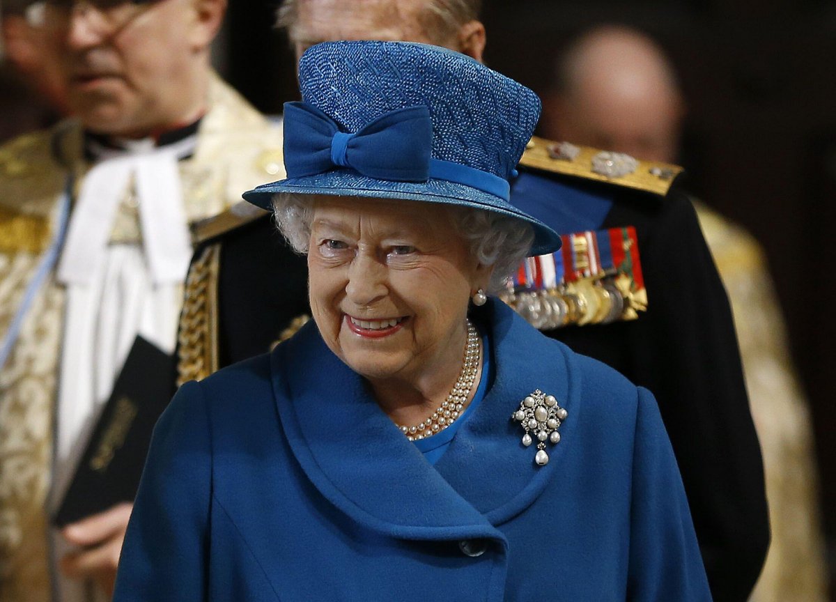 Queen Elizabeth II attends a service of commemoration for troops who were stationed in Afghanistan at St. Paul's Cathedral in London on March 13, 2015 (Zuma Press/Alamy)
