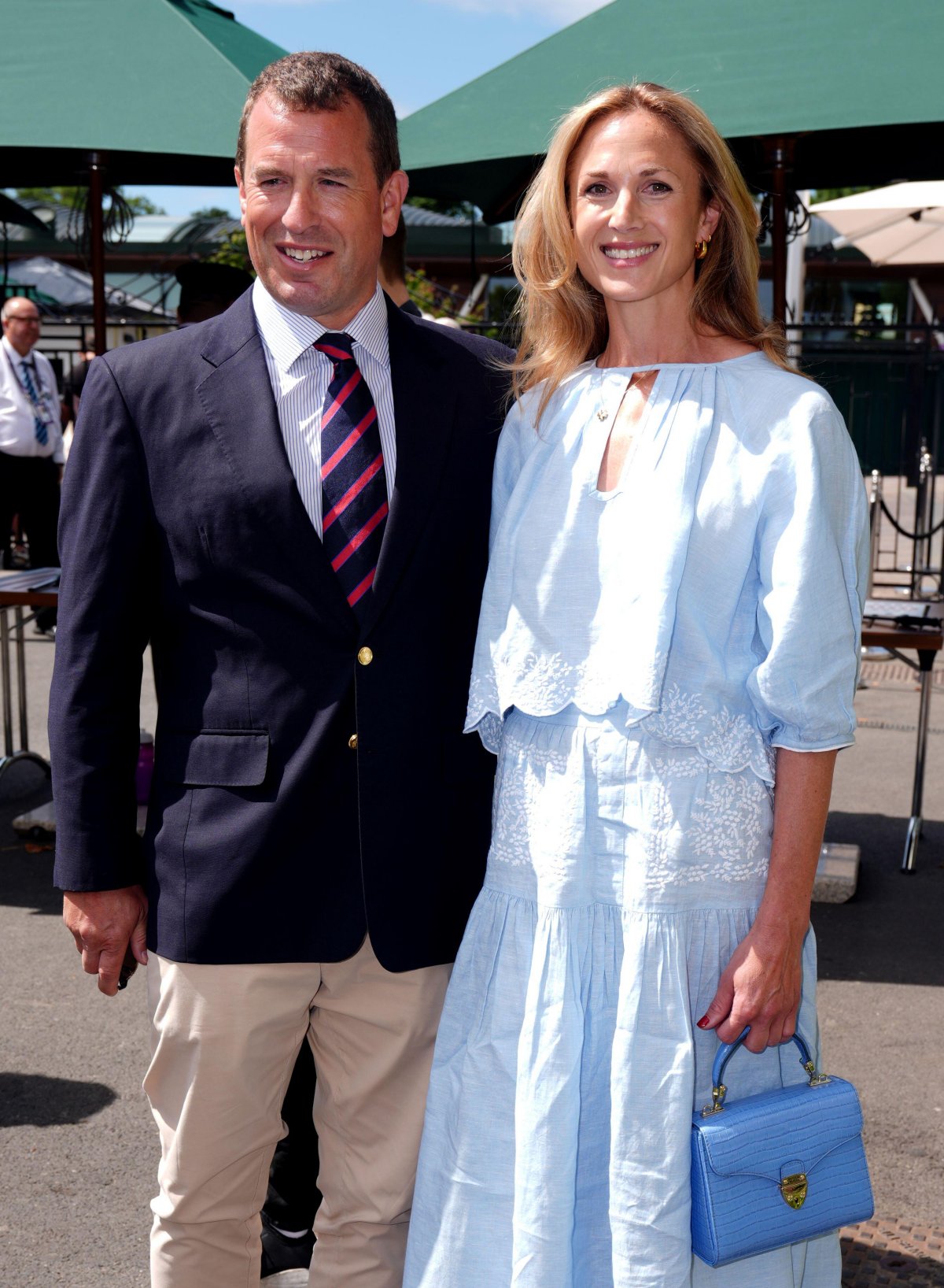 Peter Phillips and Harriet Sperling attend day ten of the Wimbledon Championships on July 9, 2025 (Ben Whitley/PA Images/Alamy)