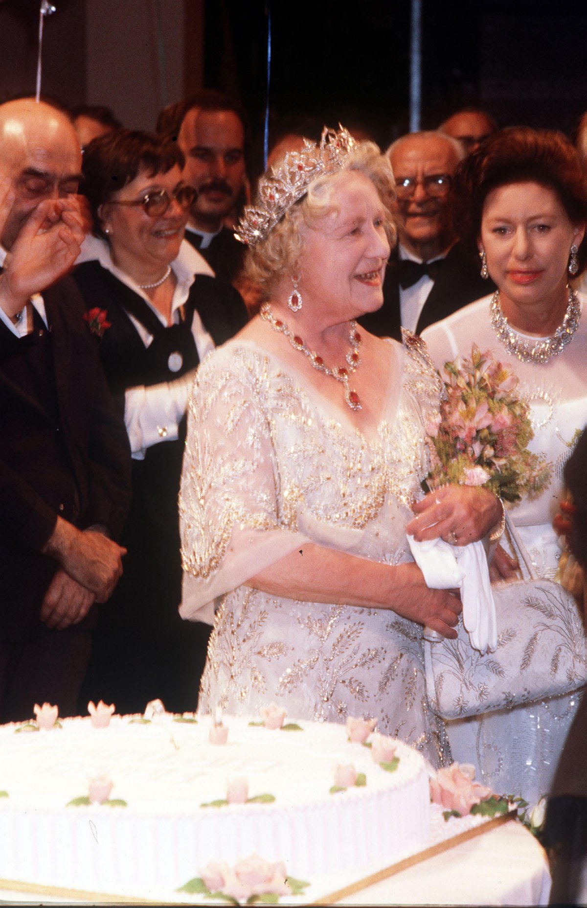 The Queen Mother, with Princess Margaret, attends a special ballet performance given at the Royal Opera House, Covent Garden in honor of her 80th birthday on August 4, 1980 (PA Images/Alamy)