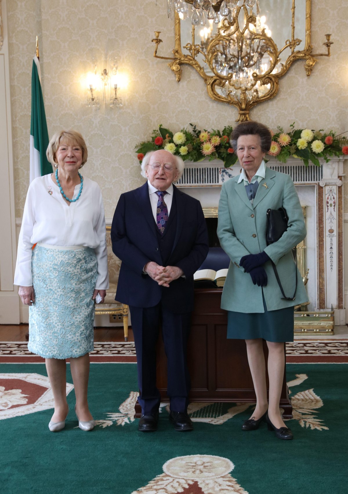 The Princess Royal calls on Irish President Michael Higgins and his wife, Sabina Coyne, at Aras an Uachtarain in Dublin on August 6, 2025 (Gareth Chaney/PA Images/Alamy)
