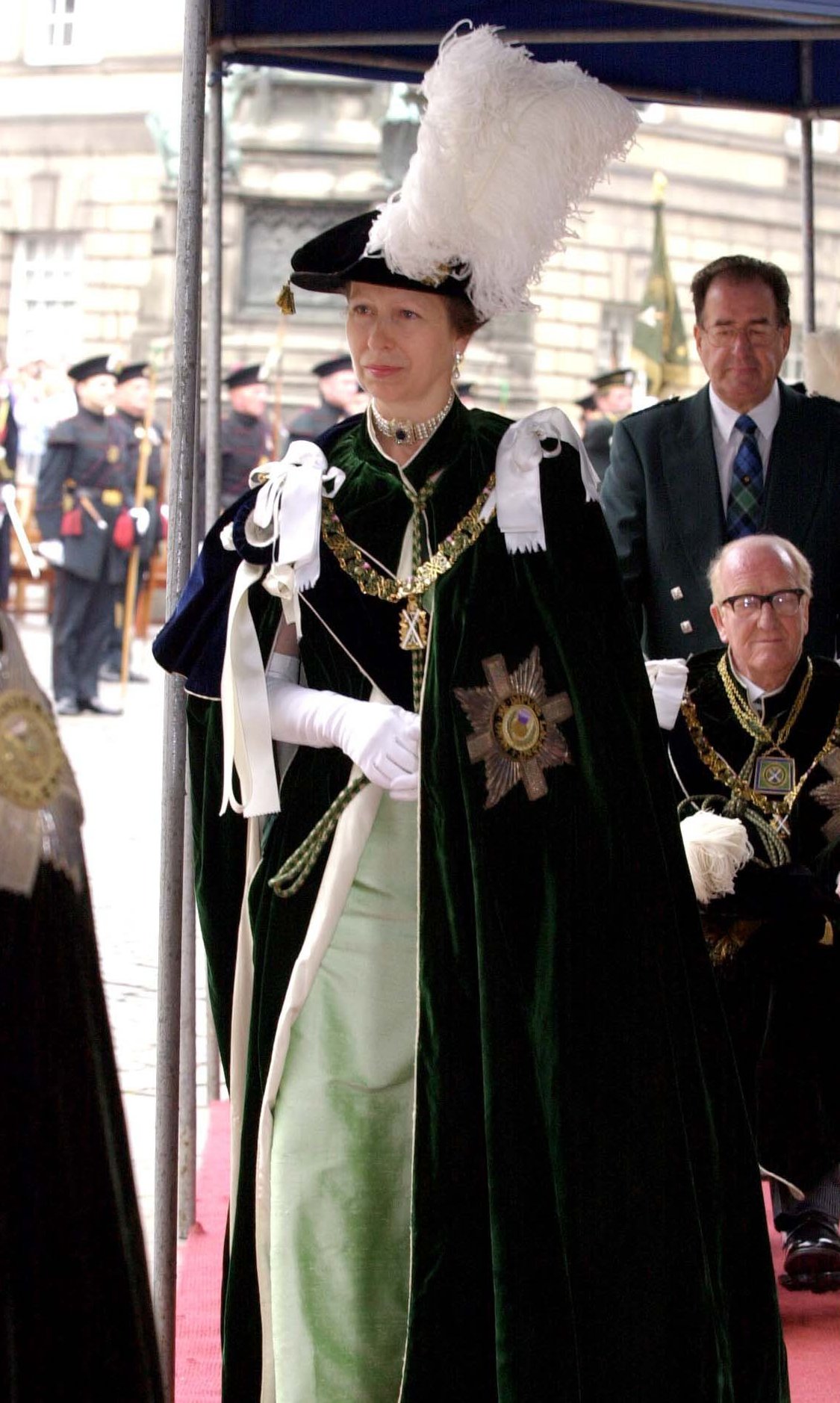 The Princess Royal is pictured at St. Giles' Cathedral in Edinburgh for her Order of the Thistle installation on July 4, 2001 (Trinity Mirror/Mirrorpix/Alamy)