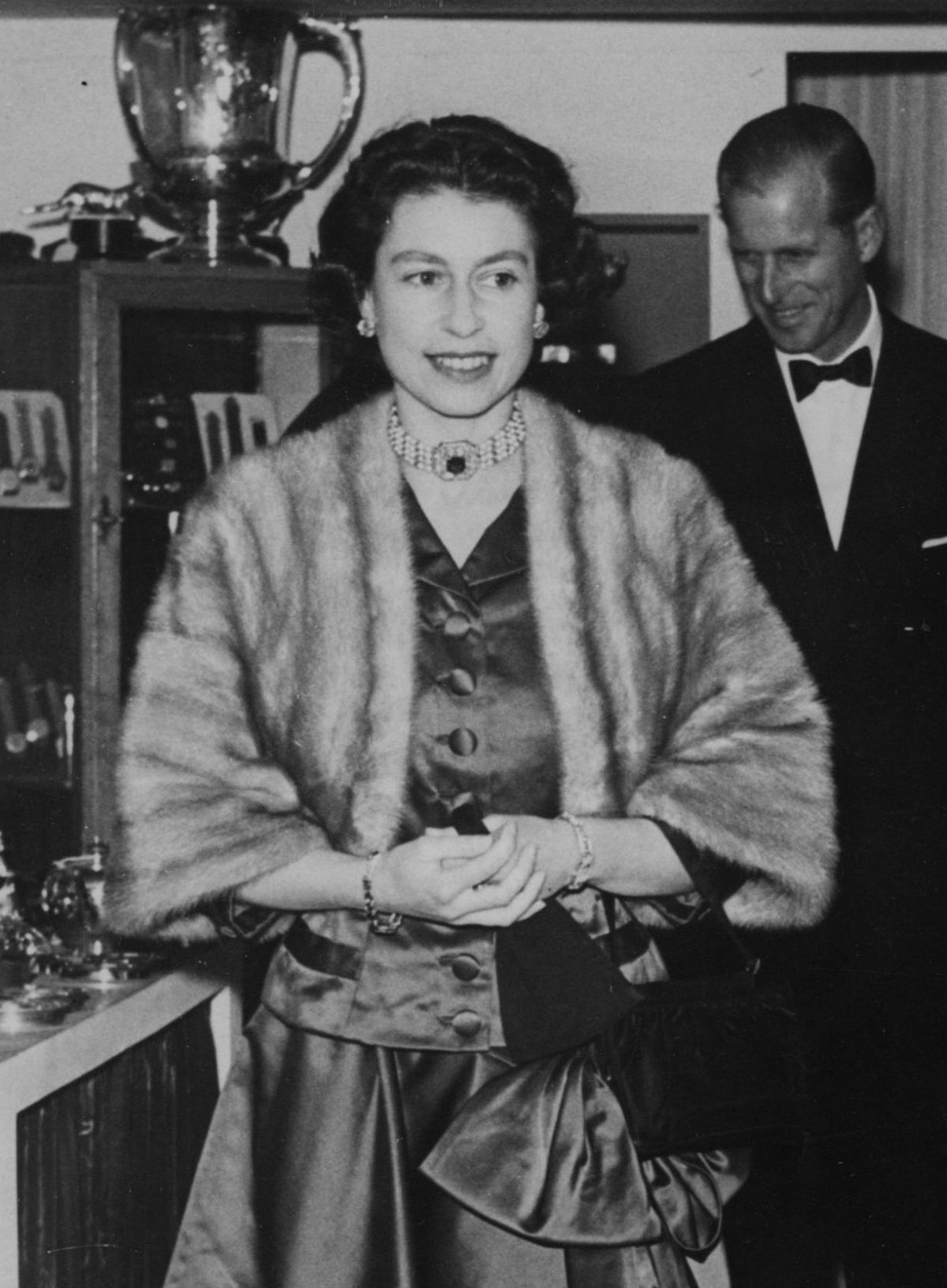 Queen Elizabeth II and the Duke of Edinburgh attend the Horse of the Year Show in London, October 1956 (PA Images/Alamy)