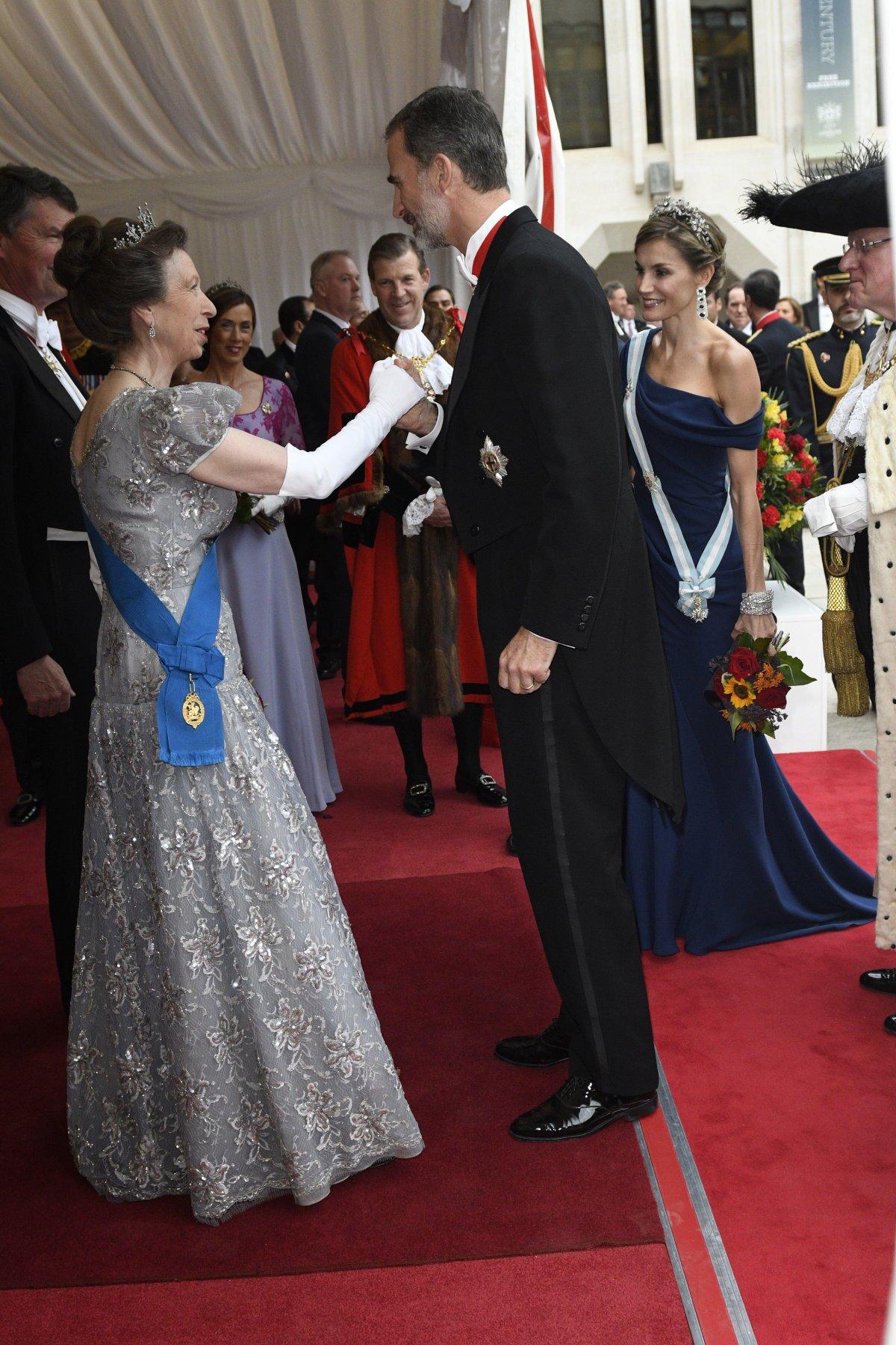 The Princess Royal attends a banquet at the Guildhall in honor of the King and Queen of Spain on July 13, 2017 (Jack Abuin/Zuma Press/Alamy)