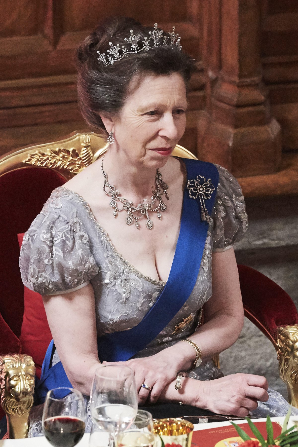 The Princess Royal attends a banquet at the Guildhall in honor of the King and Queen of Spain on July 13, 2017 (Jack Abuin/Zuma Press/Alamy)