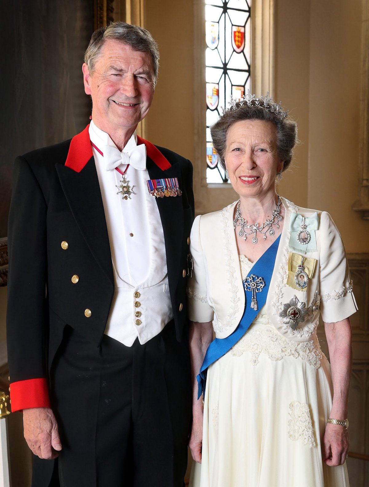 A portrait of the Princess Royal and Sir Timothy Laurence, taken by Chris Jackson at Windsor Castle during the French state visit in July 2025 and released ahead of the Princess's 75th birthday in August 2025 (Buckingham Palace)