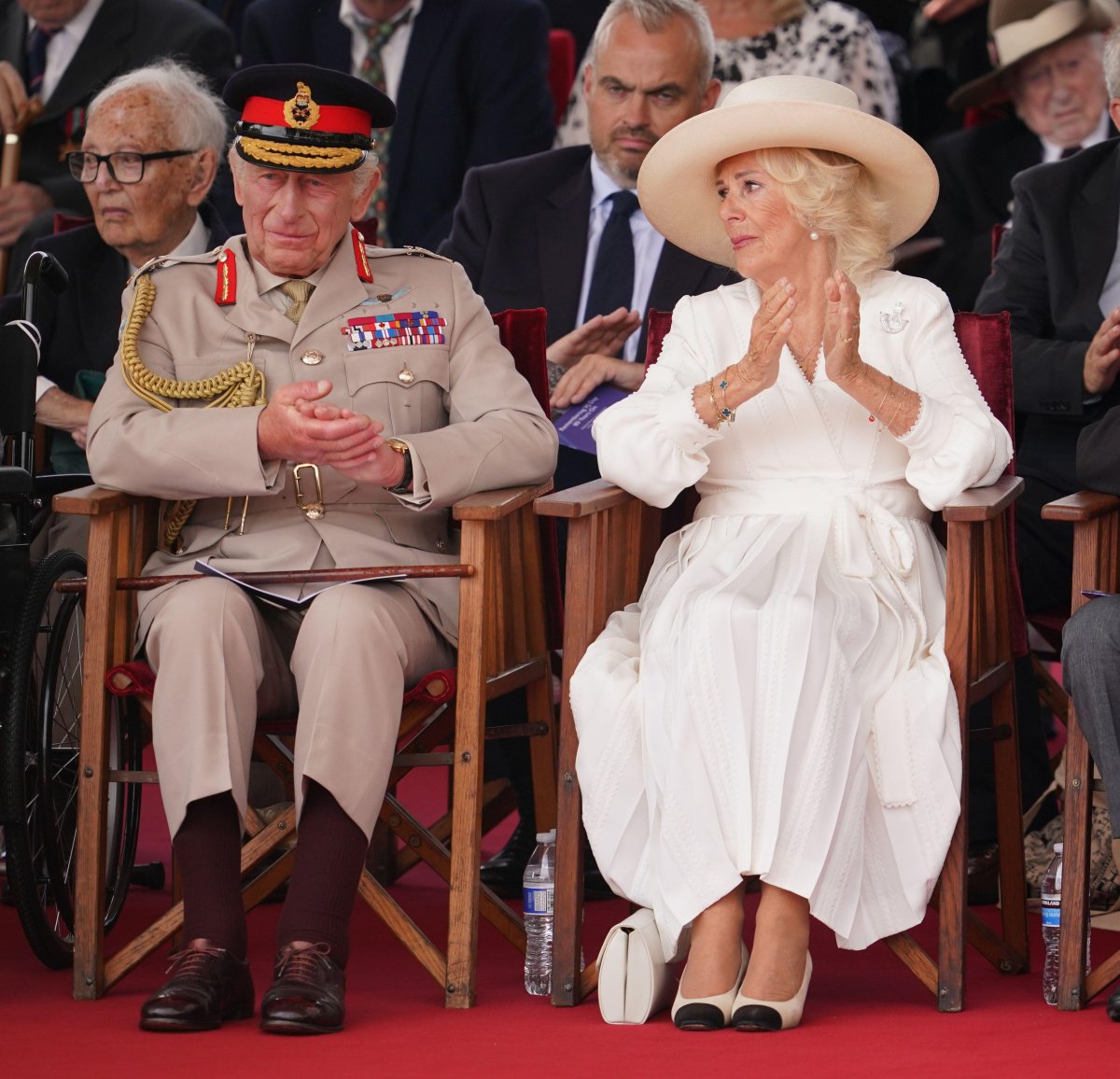 King Charles III and Queen Camilla attend a service of remembrance to mark the 80th anniversary of VJ Day at the National Memorial Arboretum in Staffordshire on August 15, 2025 (Paul Edwards/PA Images/Alamy)