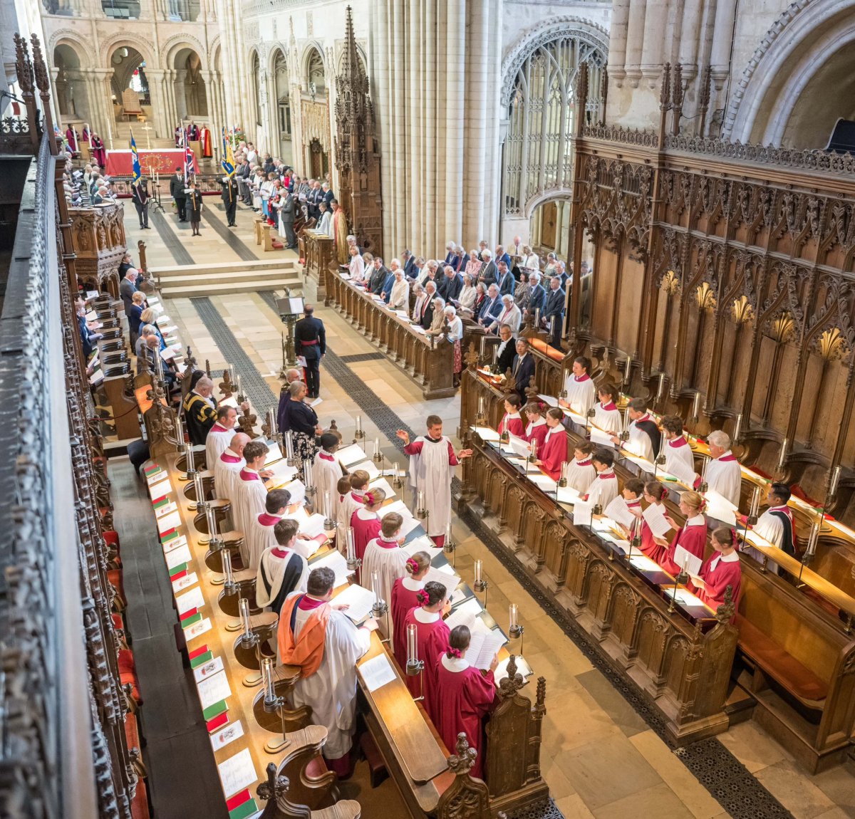 The Duke and Duchess of Gloucester attend the Far East Prisoners of War VJ Day 80th Anniversary Service at Norwich Cathedral on August 15, 2025 (Buckingham Palace)