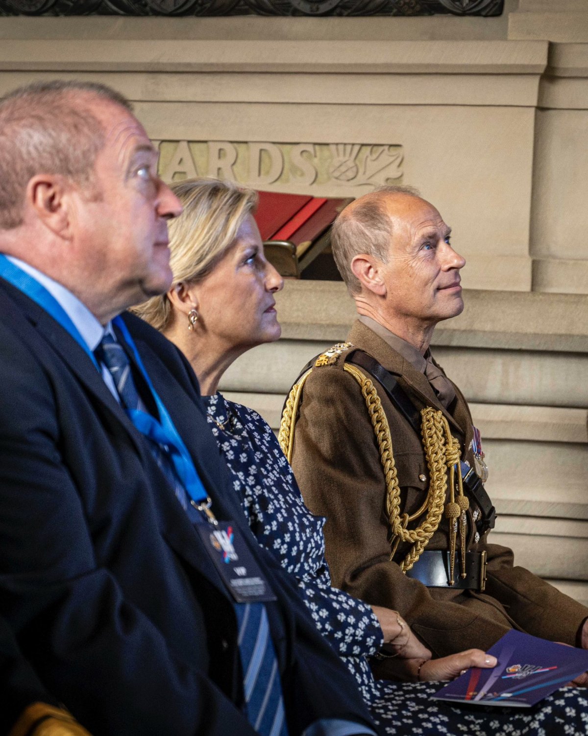 The Duke and Duchess of Edinburgh attend a service of remembrance at the Scottish National War Memorial, Edinburgh Castle on August 15, 2025 (Buckingham Palace)