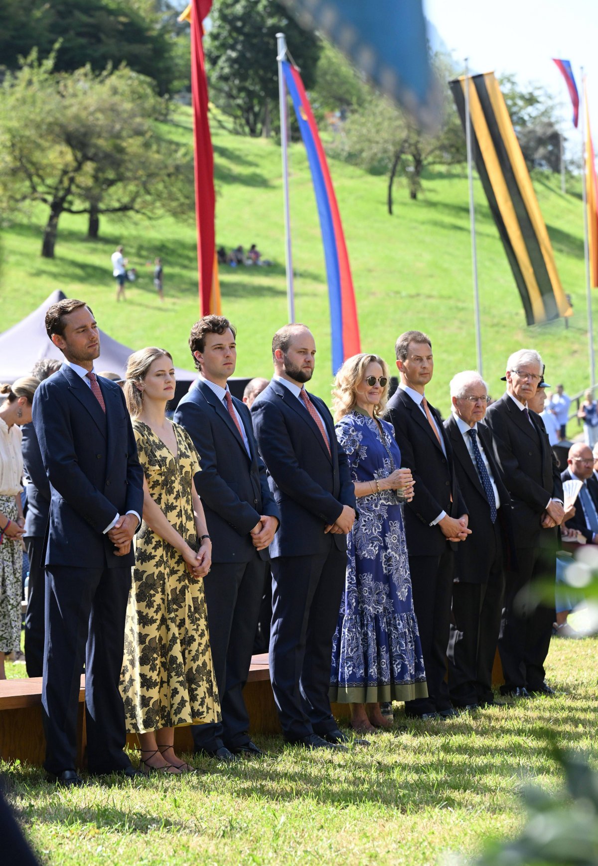 Members of the princely family of Liechtenstein attend National Day celebrations on the grounds of Vaduz Castle on August 15, 2025 (Imago/Alamy)