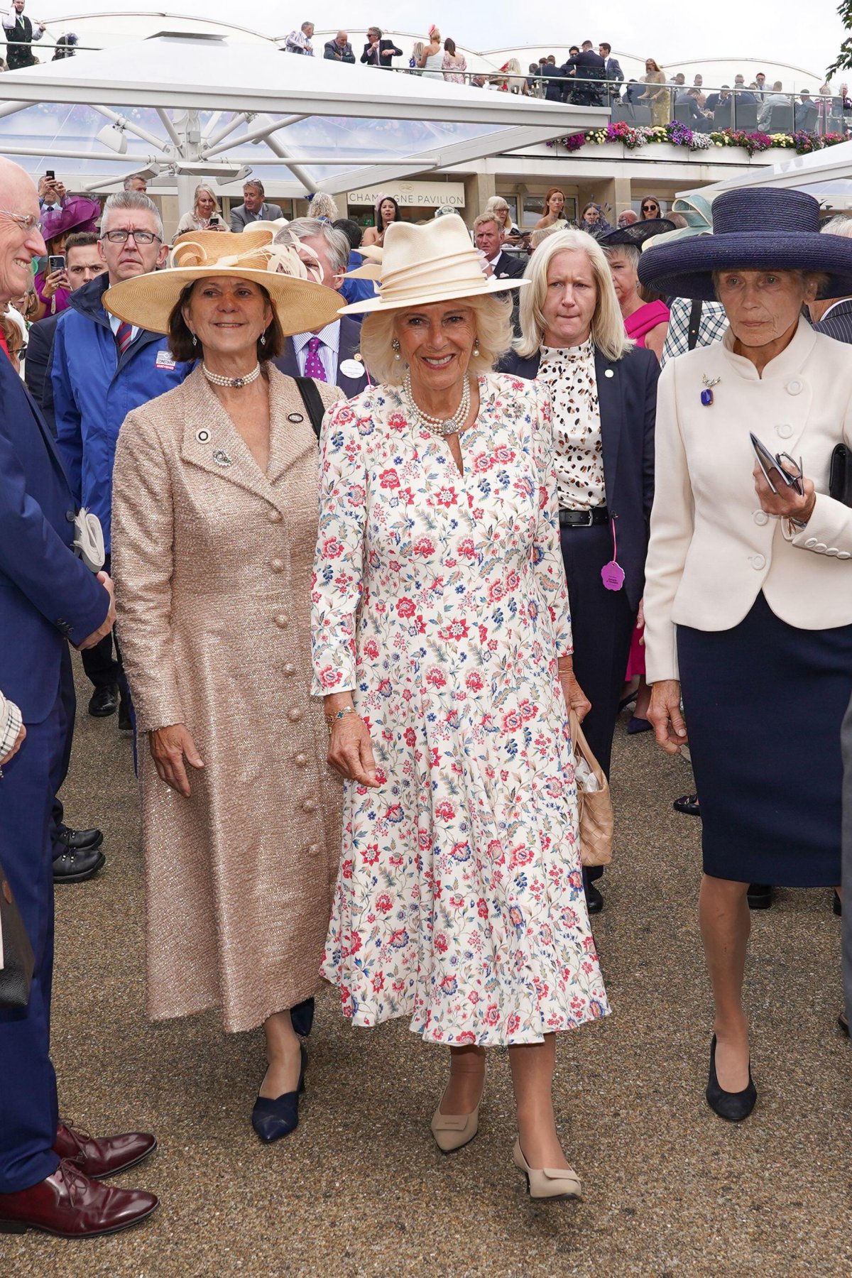 Queen Camilla attends the Sky Bet Ebor Festival at York Racecourse on August 21, 2025 (Ian Forsyth/PA Images/Alamy)