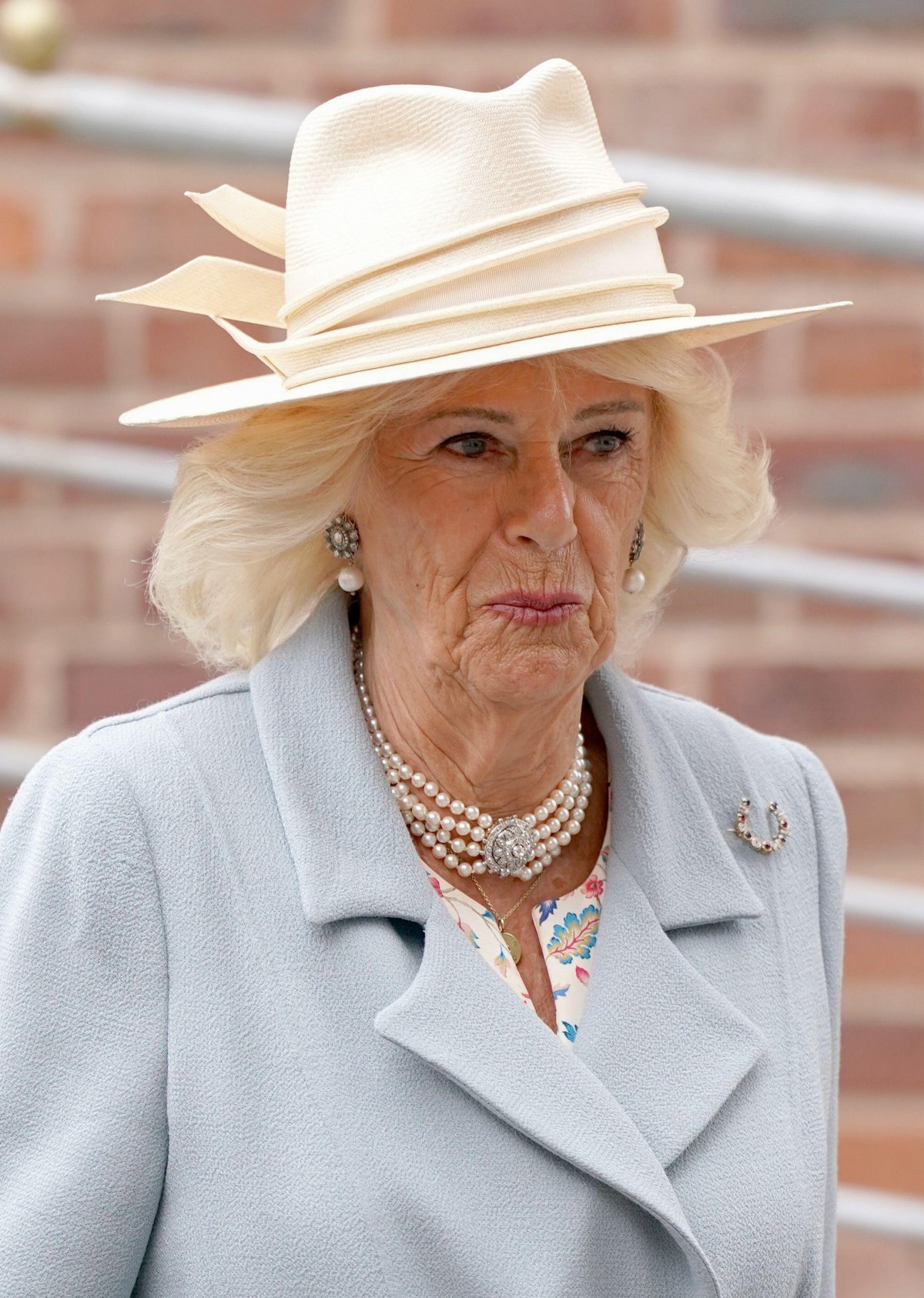 Queen Camilla attends the Sky Bet Ebor Festival at York Racecourse on August 21, 2025 (Ian Forsyth/PA Images/Alamy)