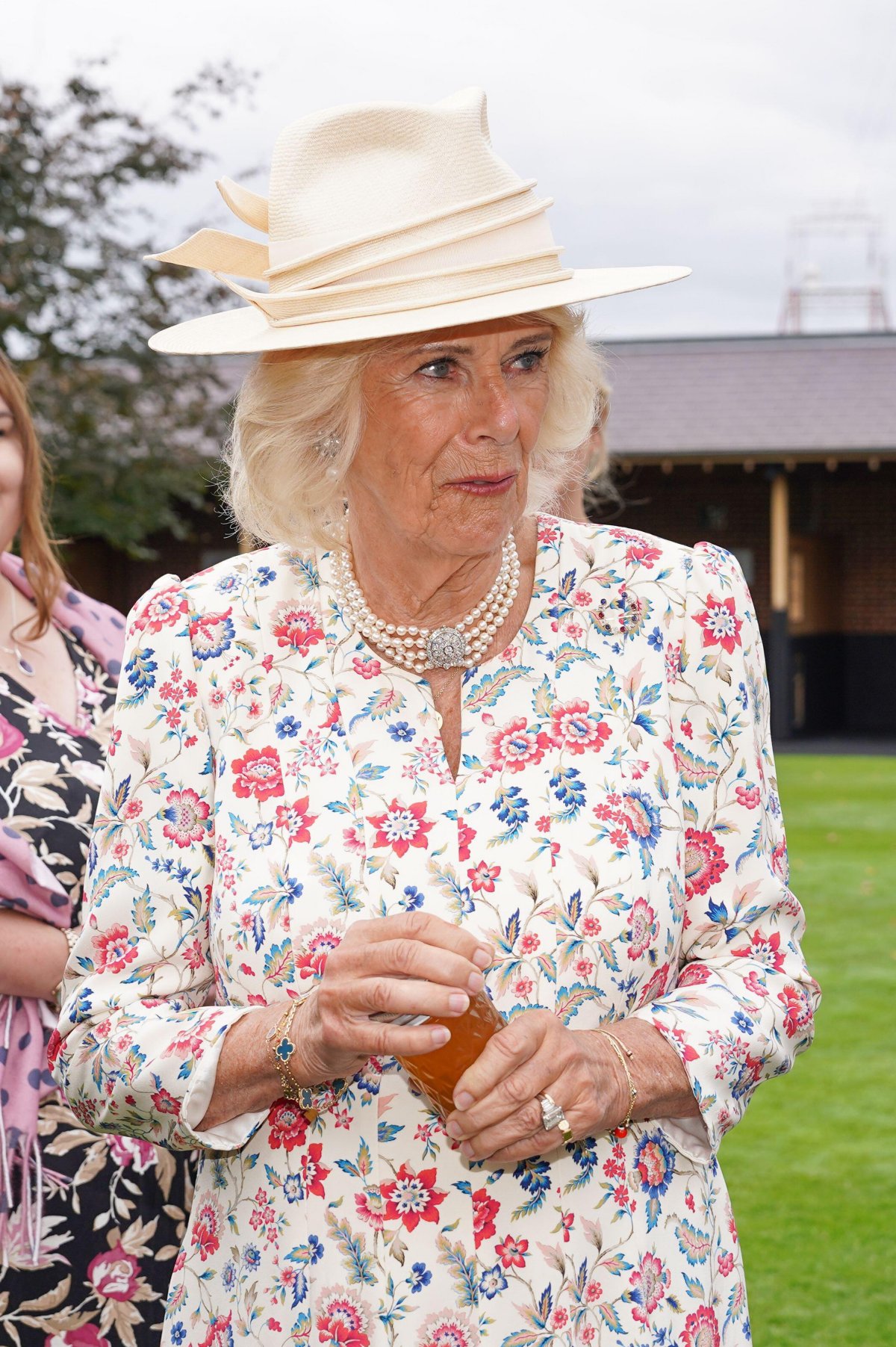 Queen Camilla attends the Sky Bet Ebor Festival at York Racecourse on August 21, 2025 (Ian Forsyth/PA Images/Alamy)