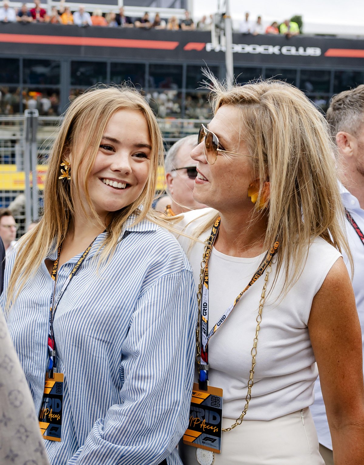 The Queen of the Netherlands, with Princess Ariane, attends the Dutch F1 Grand Prix at the Zandvoort Circuit on August 31, 2025 (SEM VAN DER WAL/ANP/Alamy)