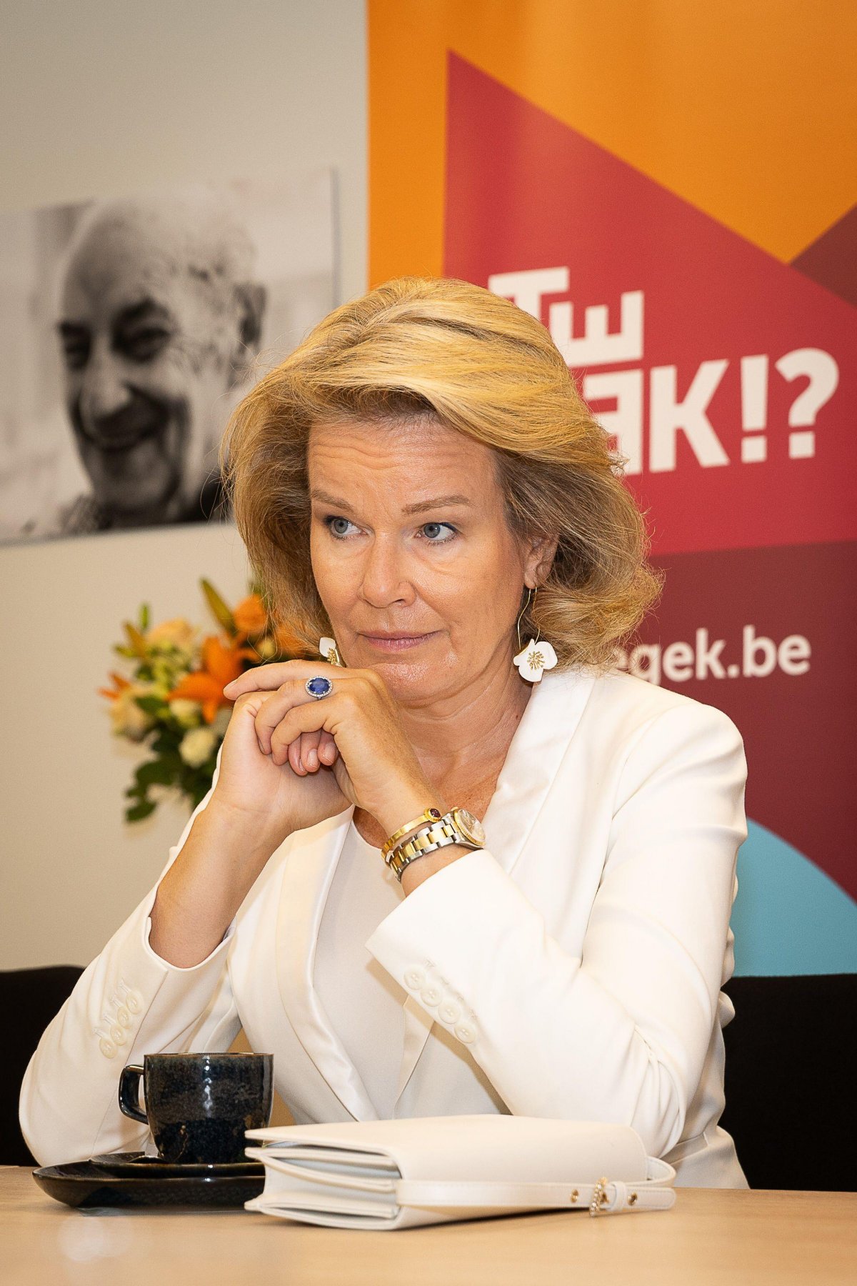 The Queen of the Belgians visits a residential care center in Gentbrugge on September 2, 2025 (JAMES ARTHUR GEKIERE/Belga News Agency/Alamy)