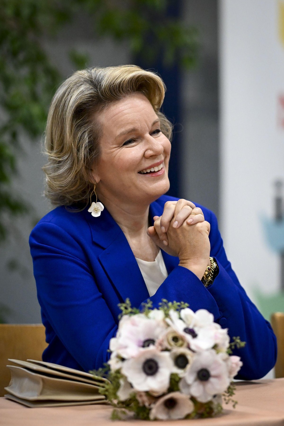 The Queen of the Belgians visits the Desire Van Monckhoven elementary school in Gent on November 19, 2024 (DIRK WAEM/Belga News Agency/Alamy)