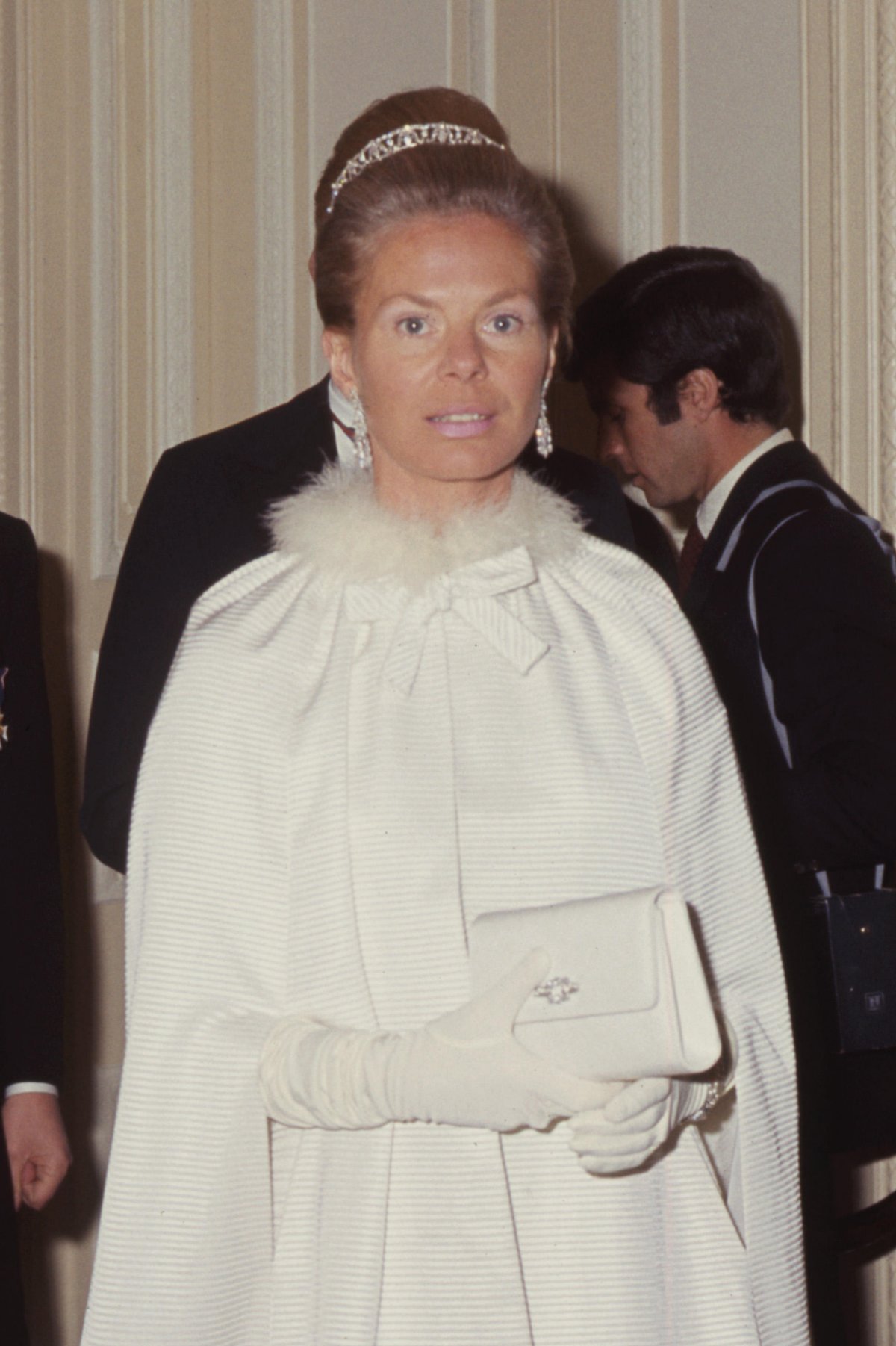 The Duchess of Kent attends a banquet given by the President of Italy at the Italian Embassy in London on April 29, 1969 (PA Images/Alamy)