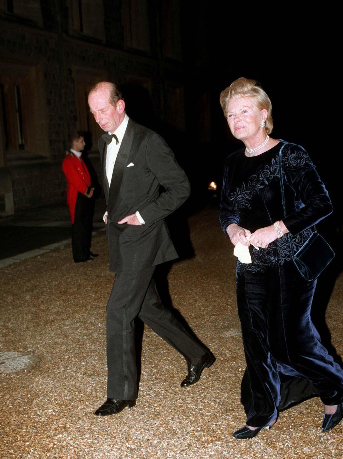 The Duke and Duchess of Kent attend a golden wedding anniversary ball in honor of the Queen and the Duke of Edinburgh at Windsor Castle on November 20, 1997 (Zuma Press/Alamy)