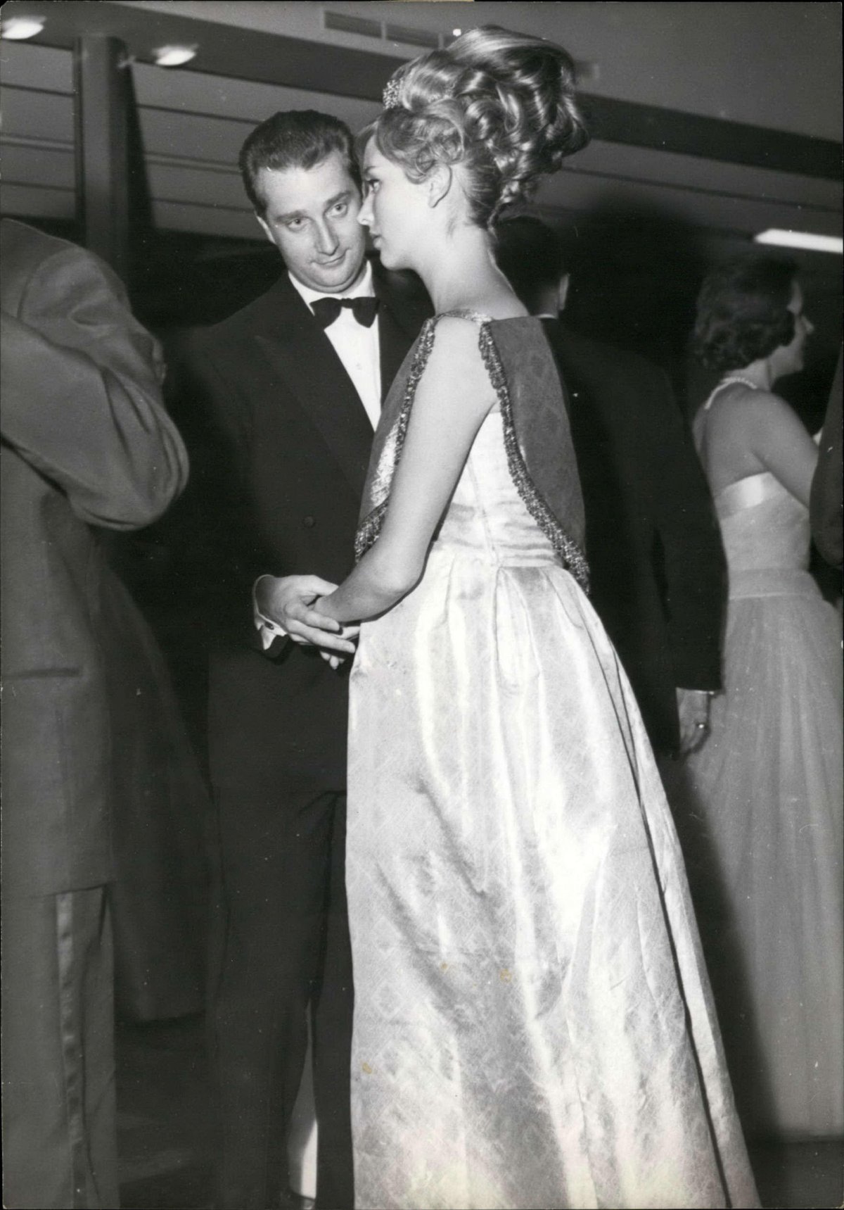The Prince and Princess of Liège attend the Bal des Petits Lits Blancs in Le Havre on January 13, 1962 (Keystone Press/Alamy)