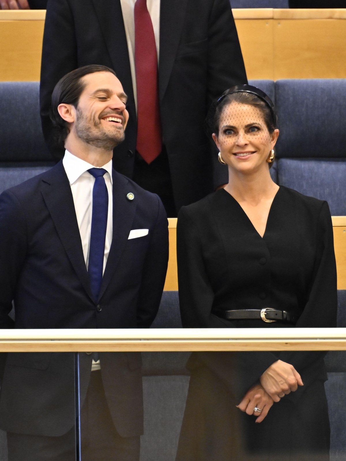 Prince Carl Philip and Princess Madeleine are pictured during the opening of the Riksdag in Stockholm on September 9, 2025 (Anders Wiklund/TT News Agency/Alamy)