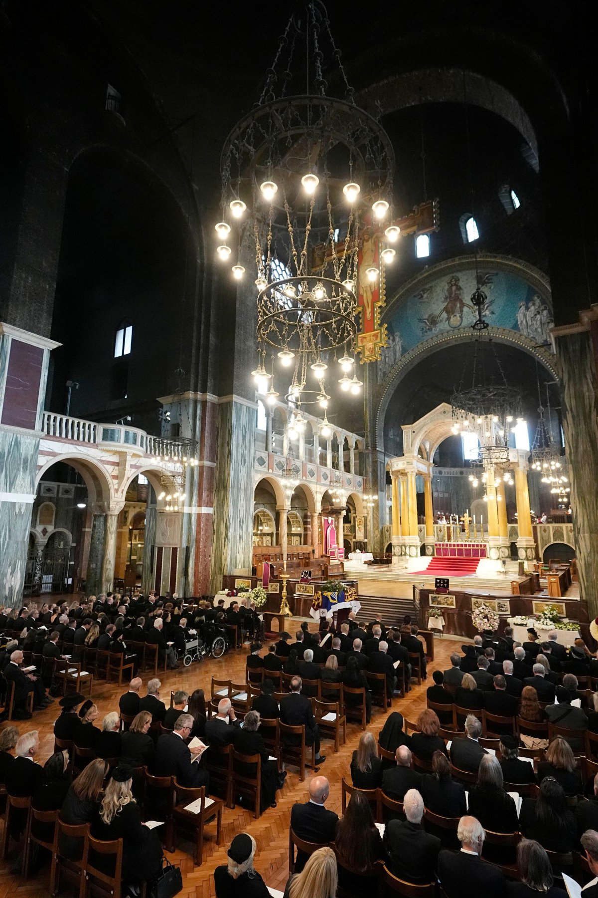 A general view of the congregation during the funeral of the Duchess of Kent at Westminster Cathedral in London on September 16, 2025 (Aaron Chown/PA Images/Alamy)