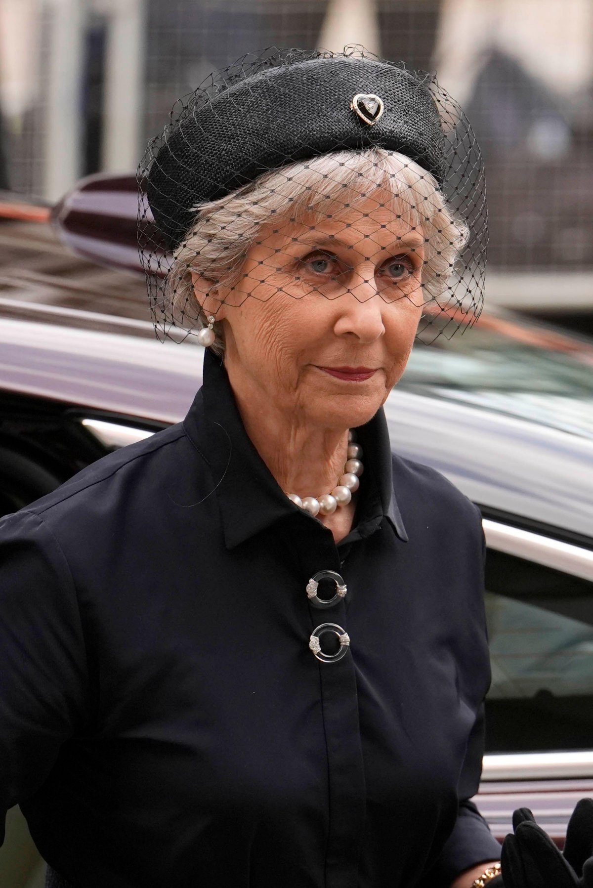 The Duchess of Gloucester arrives for the funeral of the Duchess of Kent at Westminster Cathedral in London on September 16, 2025 (Jordan Pettitt/PA Images/Alamy)