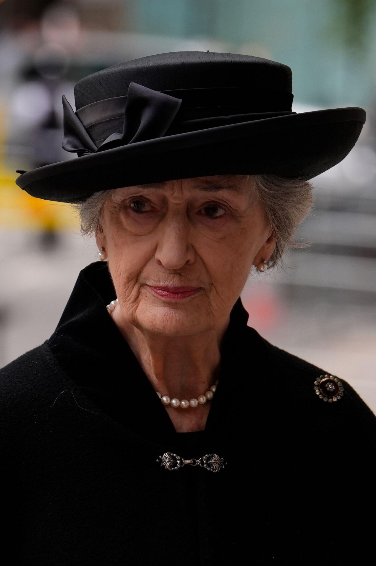 Lady Susan Hussey arrives for the funeral of the Duchess of Kent at Westminster Cathedral in London on September 16, 2025 (Jordan Pettitt/PA Images/Alamy)