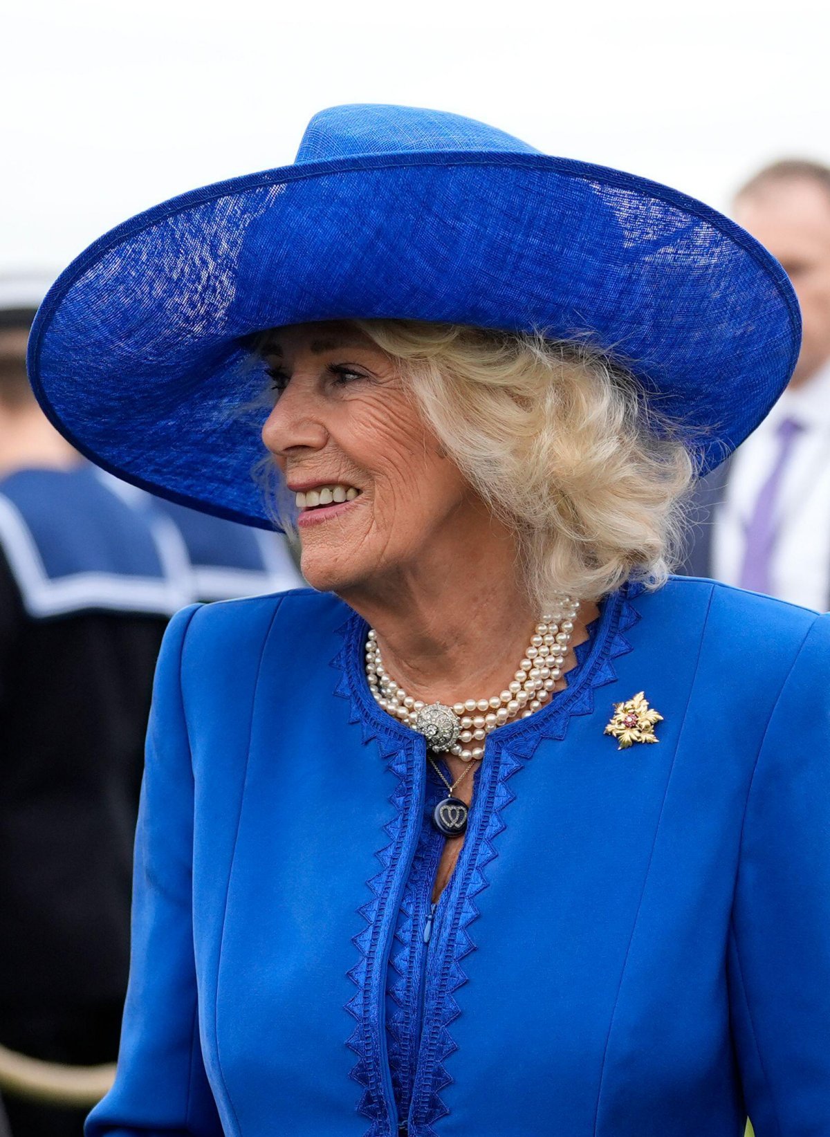 Queen Camilla attends a Beating Retreat ceremony at Windsor Castle on September 17, 2025 (Andrew Matthews/PA Images/Alamy)