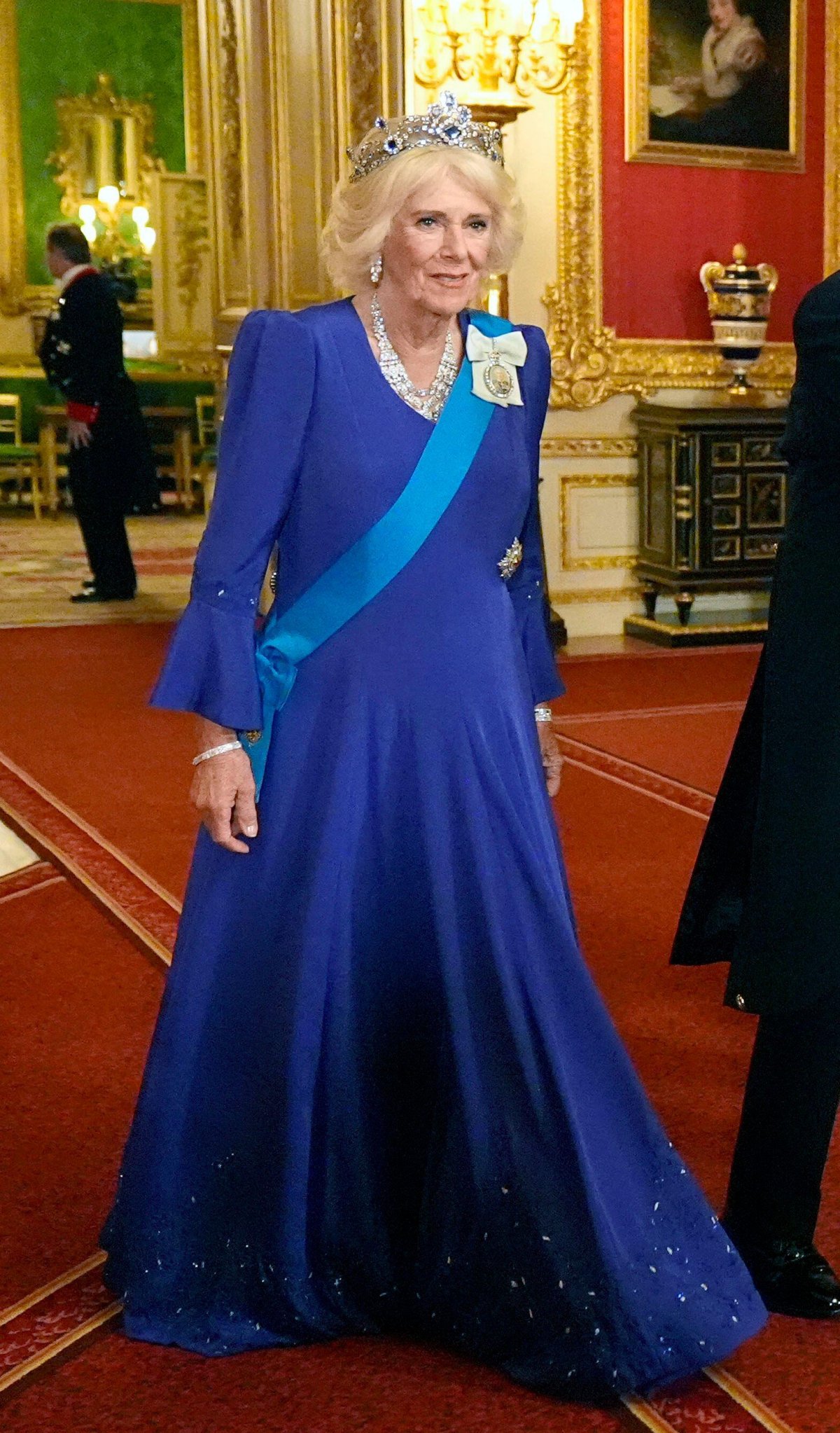 Queen Camilla attends a state banquet at Windsor Castle on September 17, 2025 (Aaron Chown/PA Images/Alamy)