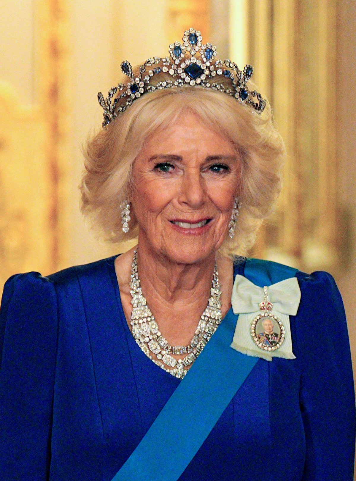 Queen Camilla attends a state banquet at Windsor Castle on September 17, 2025 (Aaron Chown/PA Images/Alamy)