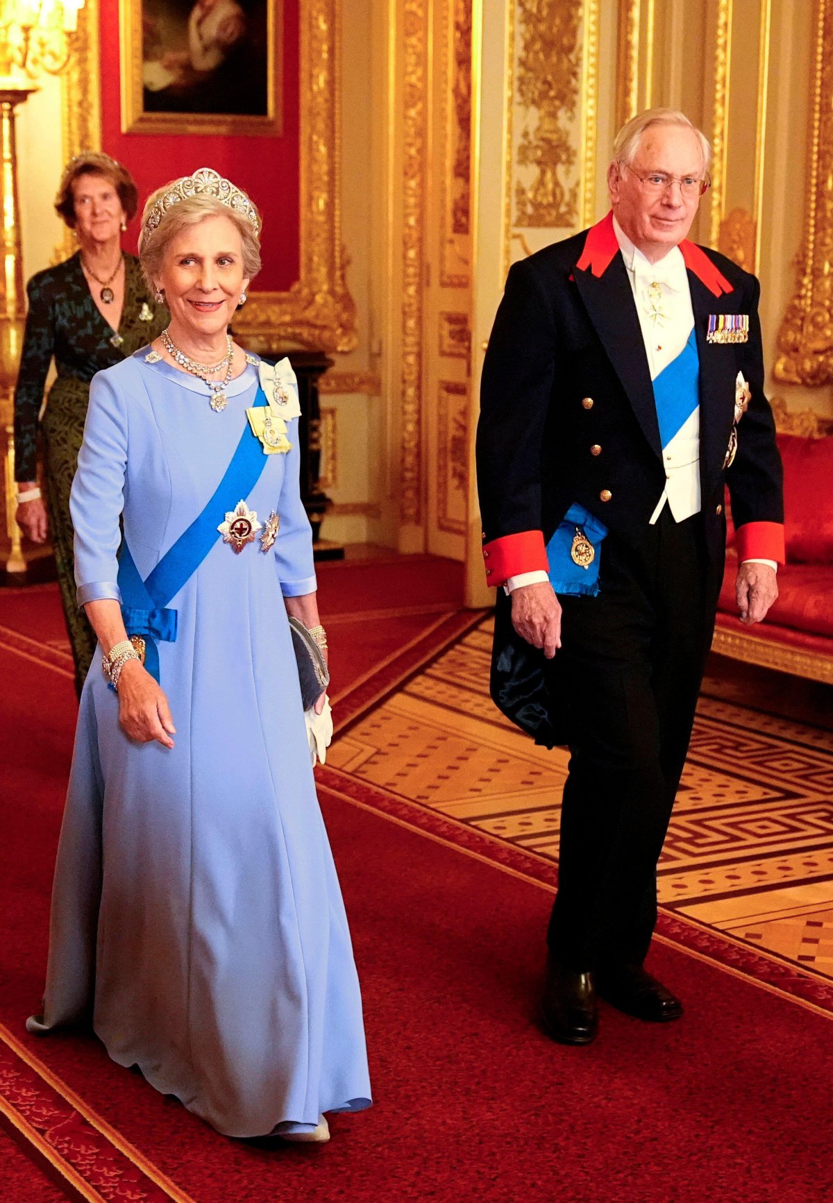 The Duke and Duchess of Gloucester attend a state banquet at Windsor Castle on September 17, 2025 (Aaron Chown/PA Images/Alamy)
