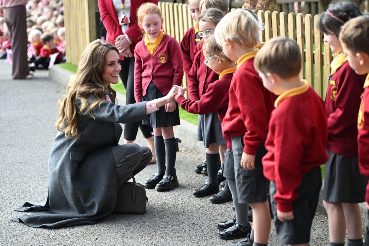 The Prince and Princess of Wales visit Farnborough Road Infant and Junior School in Birkdale, Southport, on September 23, 2025 (Eddie Mulholland/PA Images/Alamy)