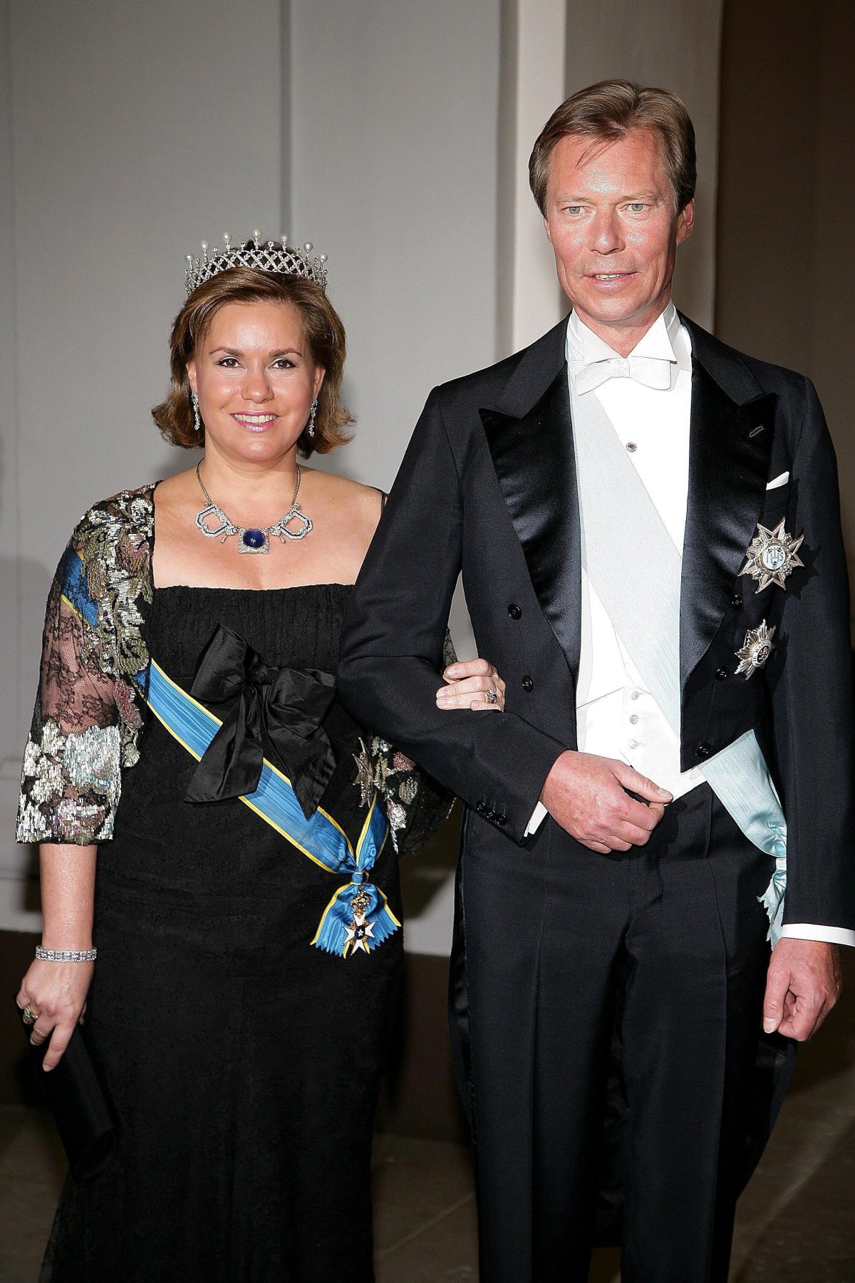 Grand Duke Henri and Grand Duchess Maria Teresa of Luxembourg attend a dinner at the Royal Palace in Stockholm celebrating the 60th birthday of King Carl XVI Gustaf of Sweden on April 30, 2006 (Abaca Press/Alamy)