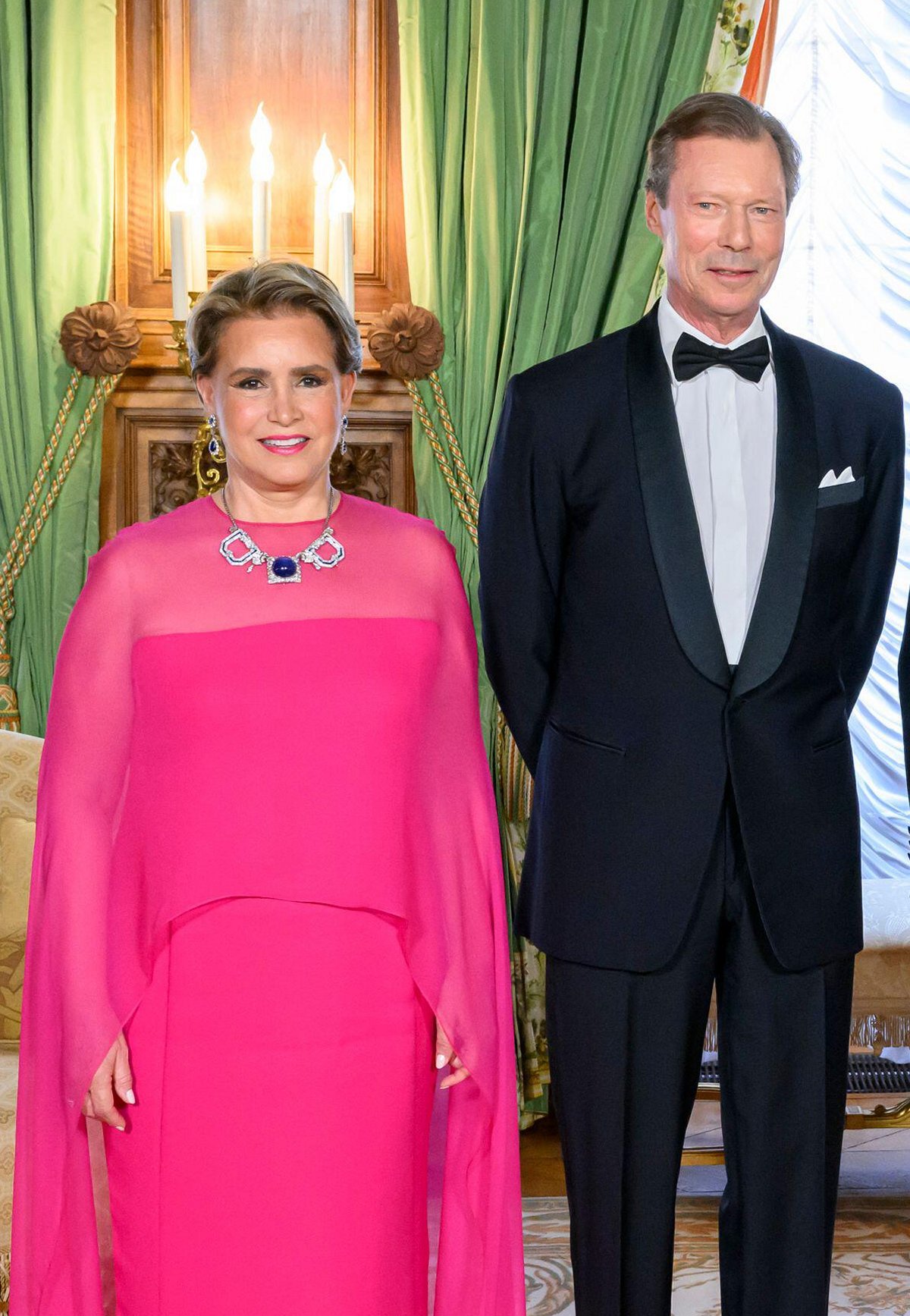 Grand Duke Henri and Grand Duchess Maria Teresa of Luxembourg are pictured during a state visit from the President of Germany to Luxembourg on July 10, 2023 (Emmanuel Claude/ATP/SPP/Alamy)