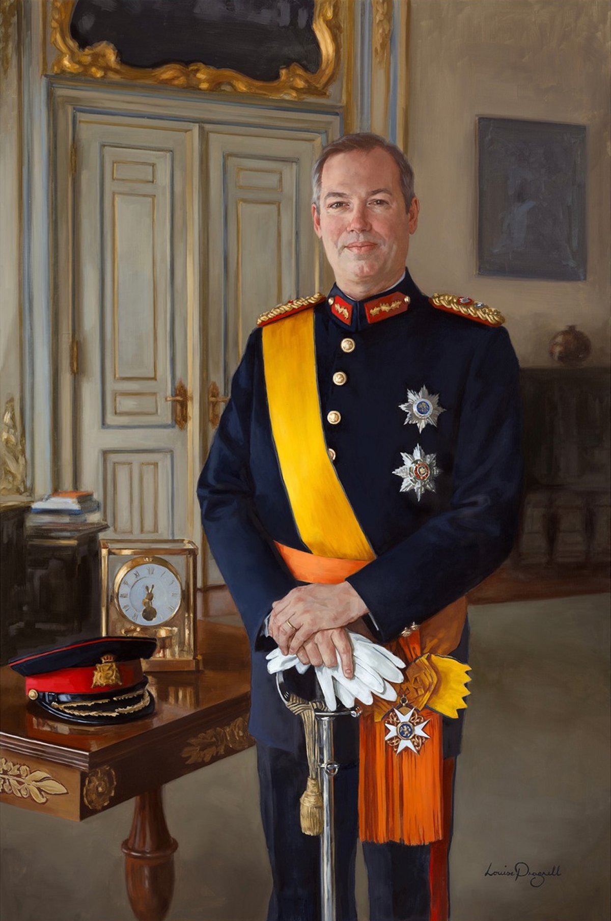 Louise Pragnall's portraits of the future Grand Duke and Grand Duchess of Luxembourg, commissioned by the Maison du Grand-Duc and revealed on October 2, 2025 (Maison du Grand-Duc)