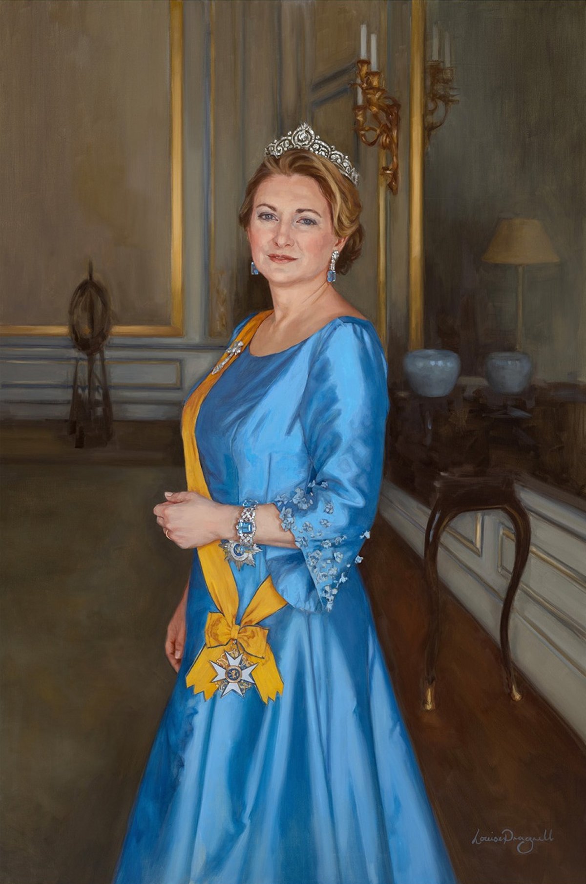 Louise Pragnall's portraits of the future Grand Duke and Grand Duchess of Luxembourg, commissioned by the Maison du Grand-Duc and revealed on October 2, 2025 (Maison du Grand-Duc)