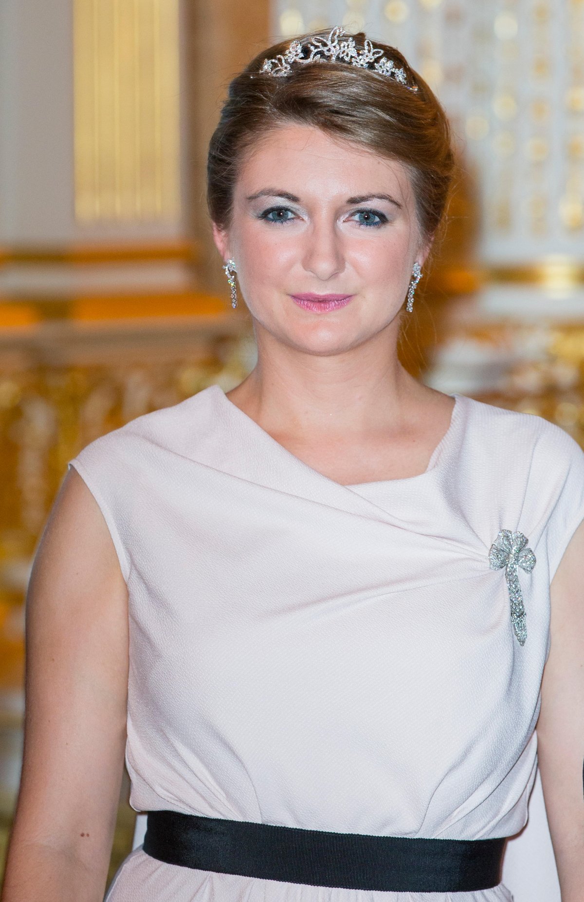 Hereditary Grand Duchess Stephanie of Luxembourg attends the National Day gala at the Grand Ducal Palace on June 23, 2016 (Patrick van Katwijk/DPA Picture Alliance/Alamy)