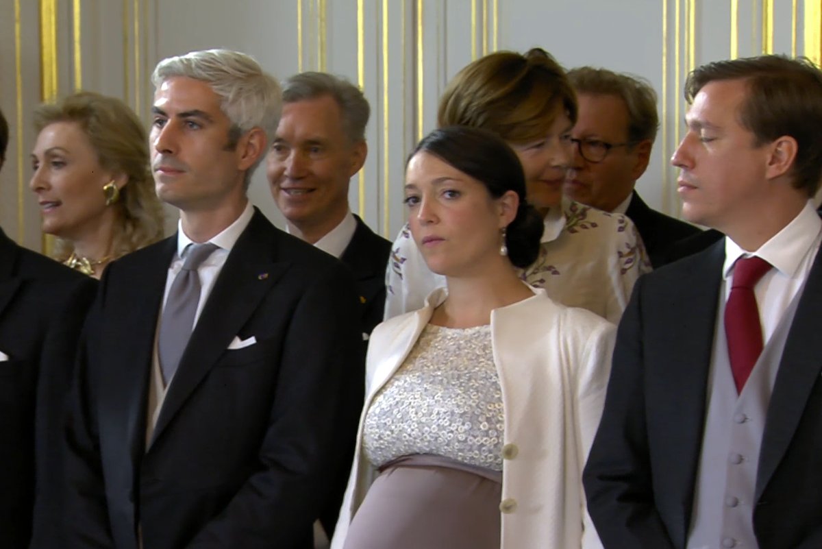 Nicolas Bagory, Princess Alexandra, and Prince Louis attend Grand Duke Henri's abdication ceremony on October 3, 2025 (Maison du Grand-Duc)